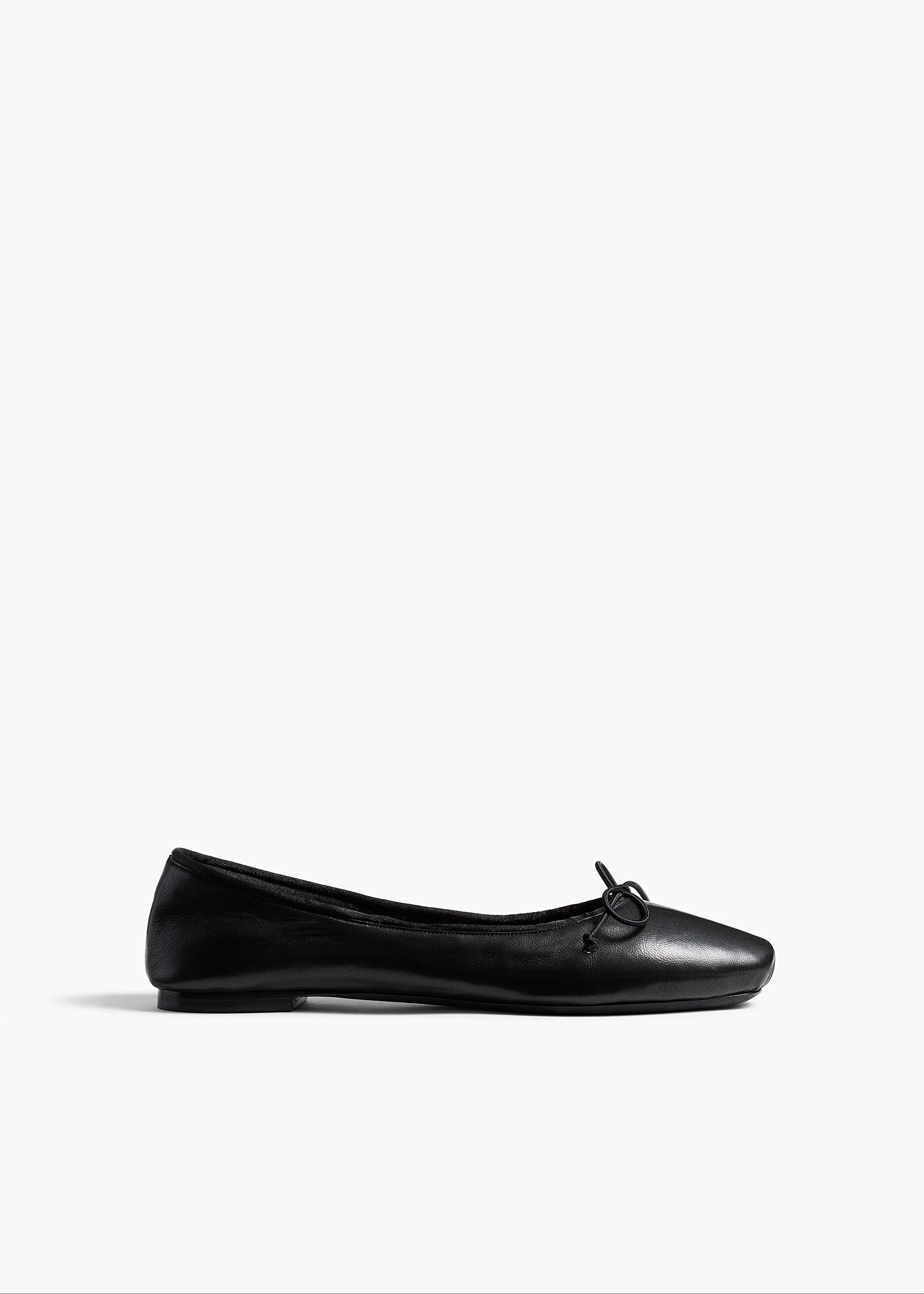 Charlotte Ballerina Flat in Black Leather sold by KHAITE
