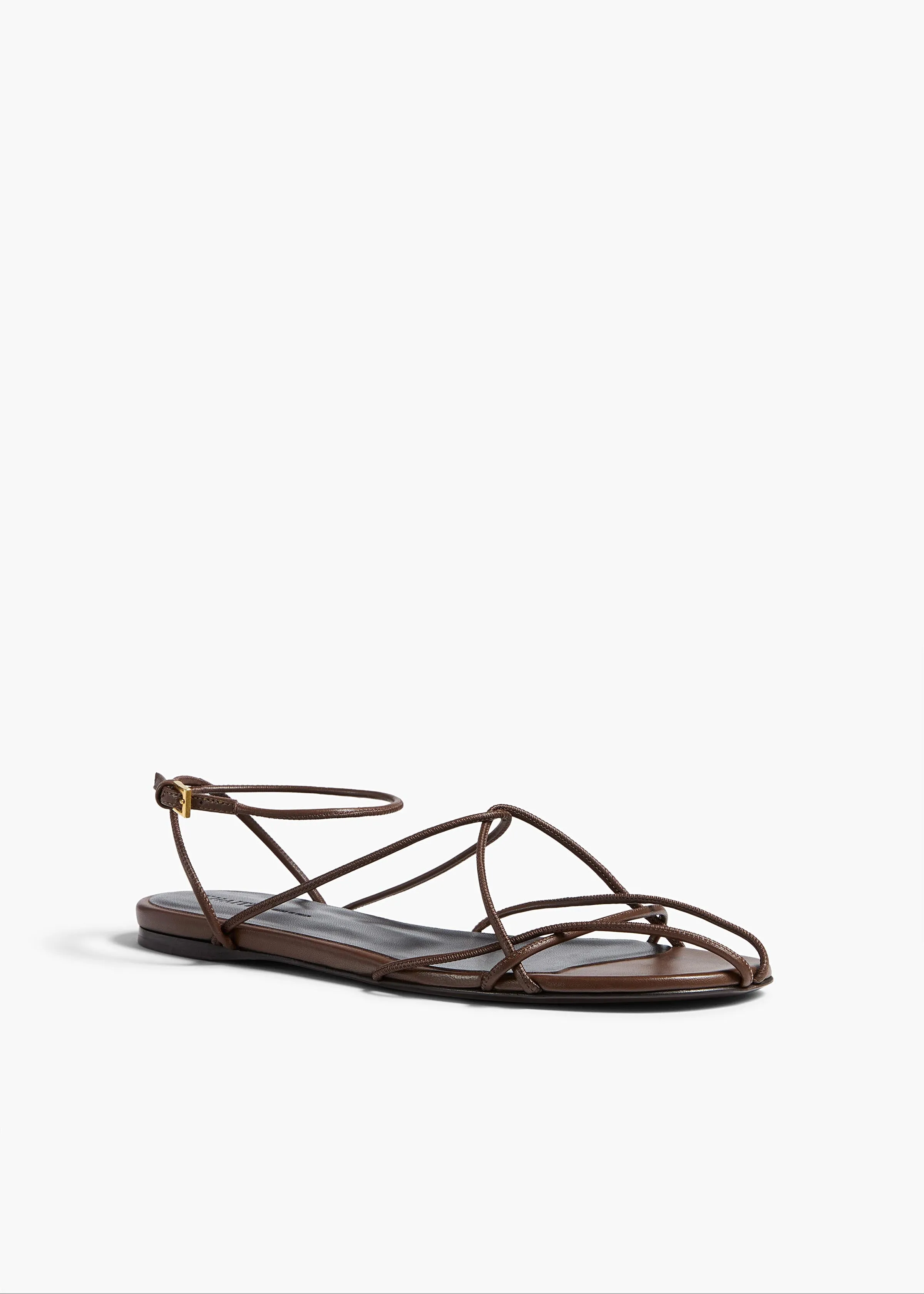 Loulou Flat Sandal in Cigar Leather sold by KHAITE product image thumbnail 2