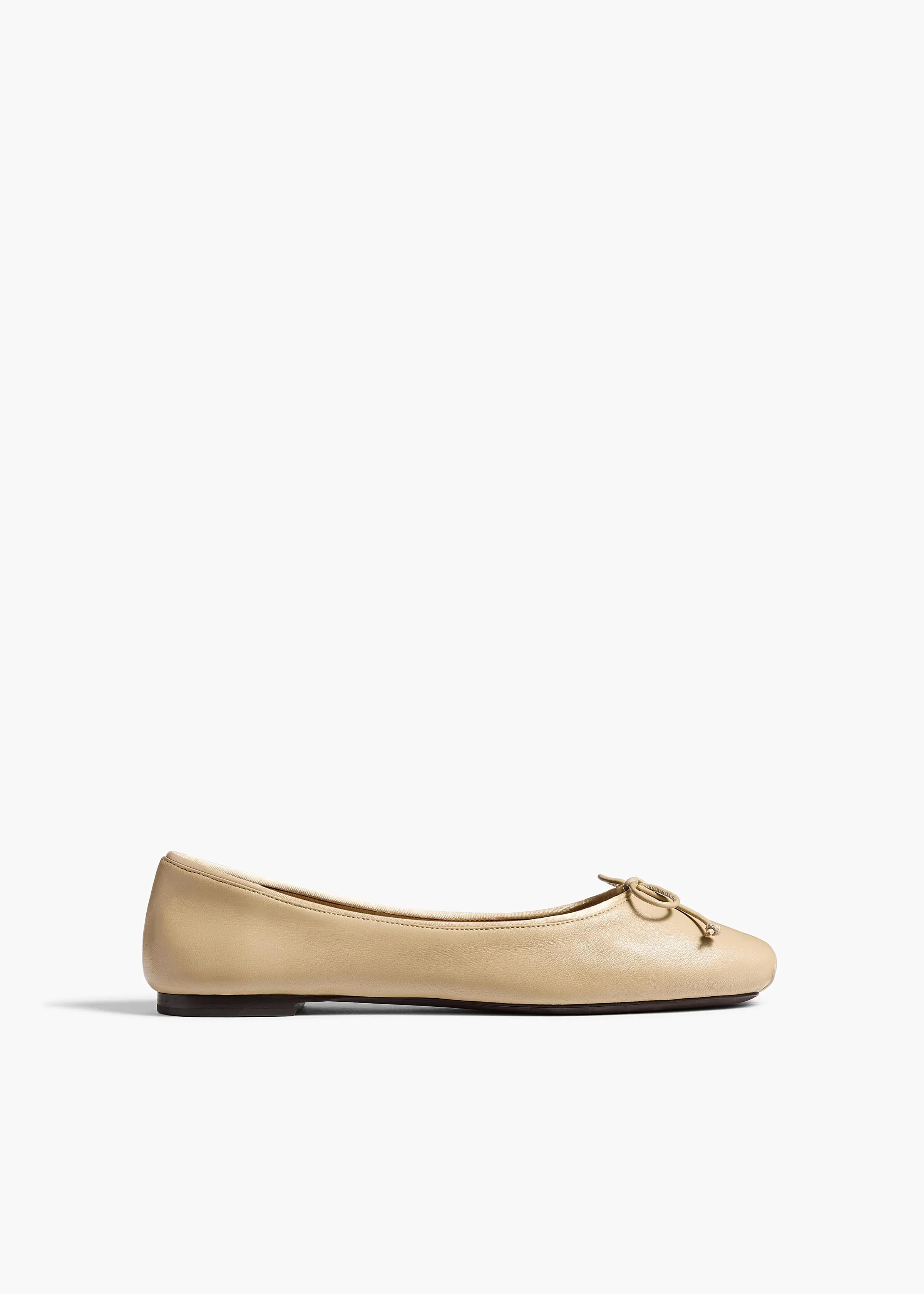 Charlotte Ballerina Flat in Beige Leather sold by KHAITE