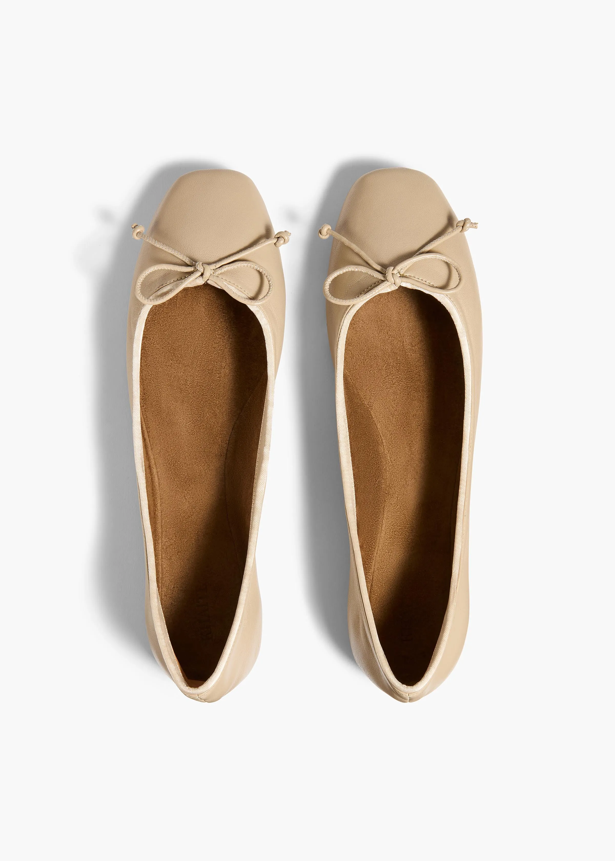 Charlotte Ballerina Flat in Beige Leather sold by KHAITE product image thumbnail 3