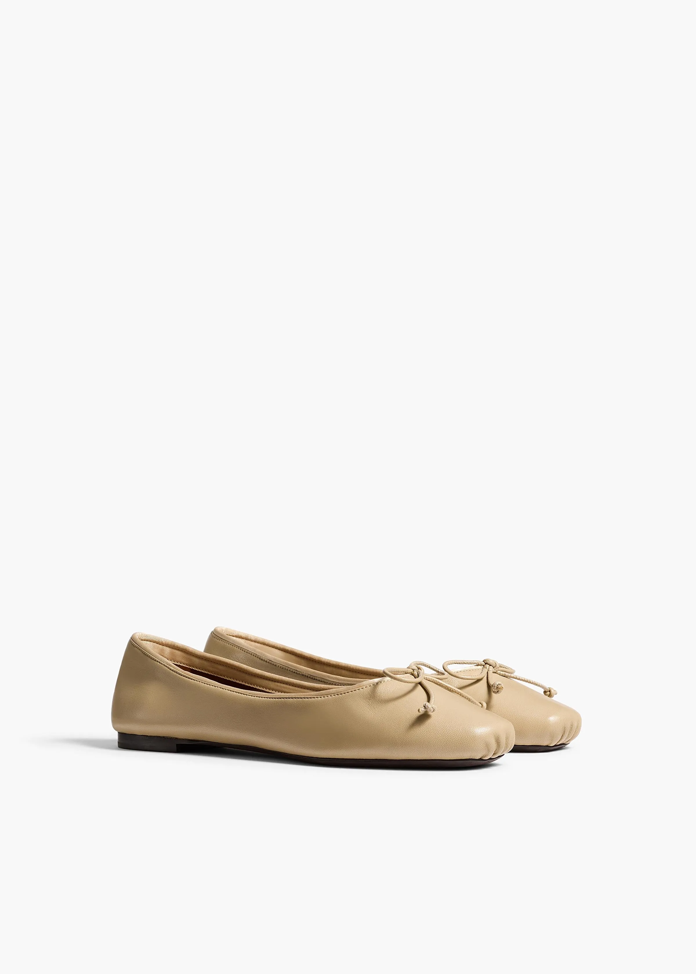 Charlotte Ballerina Flat in Beige Leather sold by KHAITE product image thumbnail 2