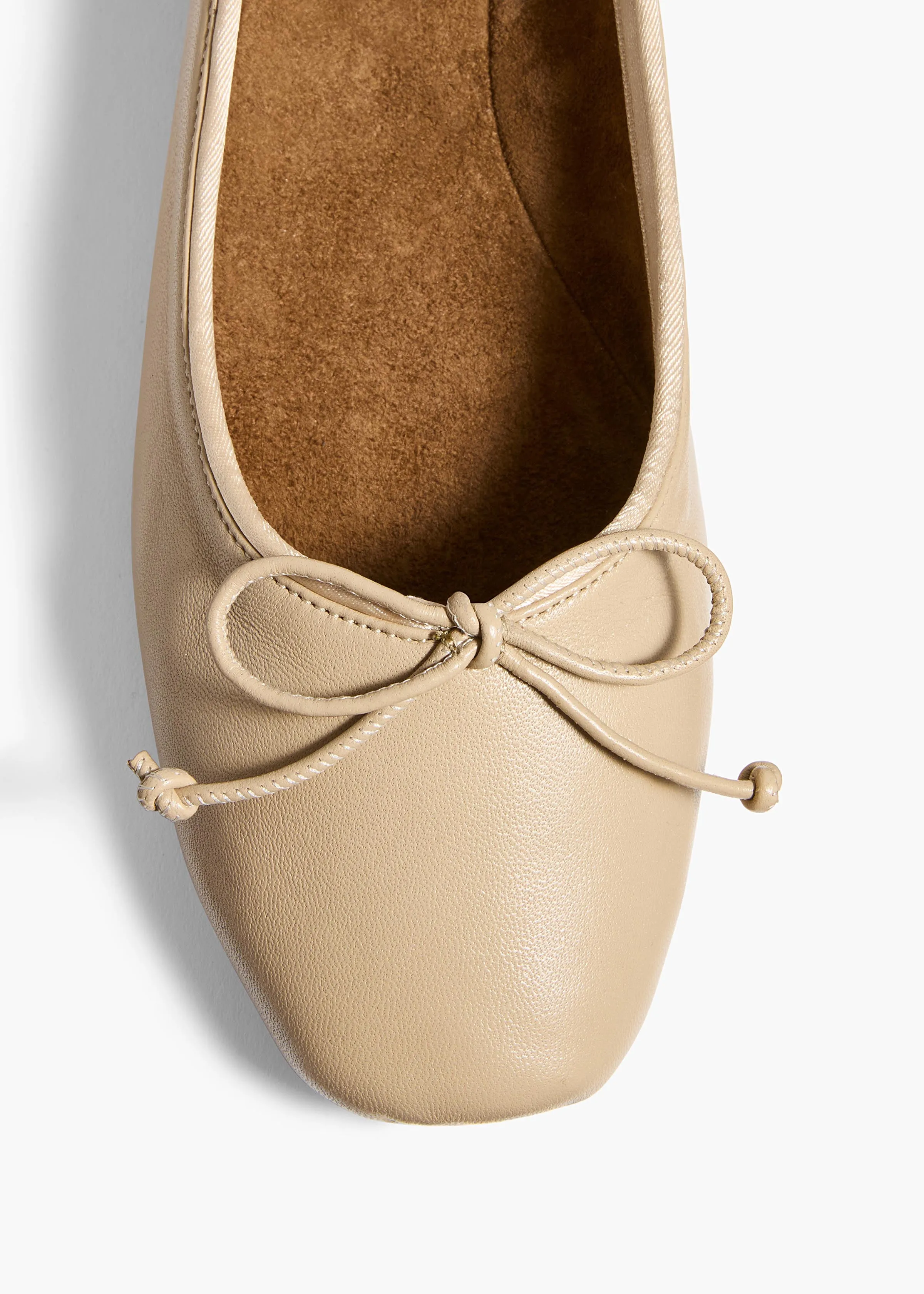 Charlotte Ballerina Flat in Beige Leather sold by KHAITE product image thumbnail 4