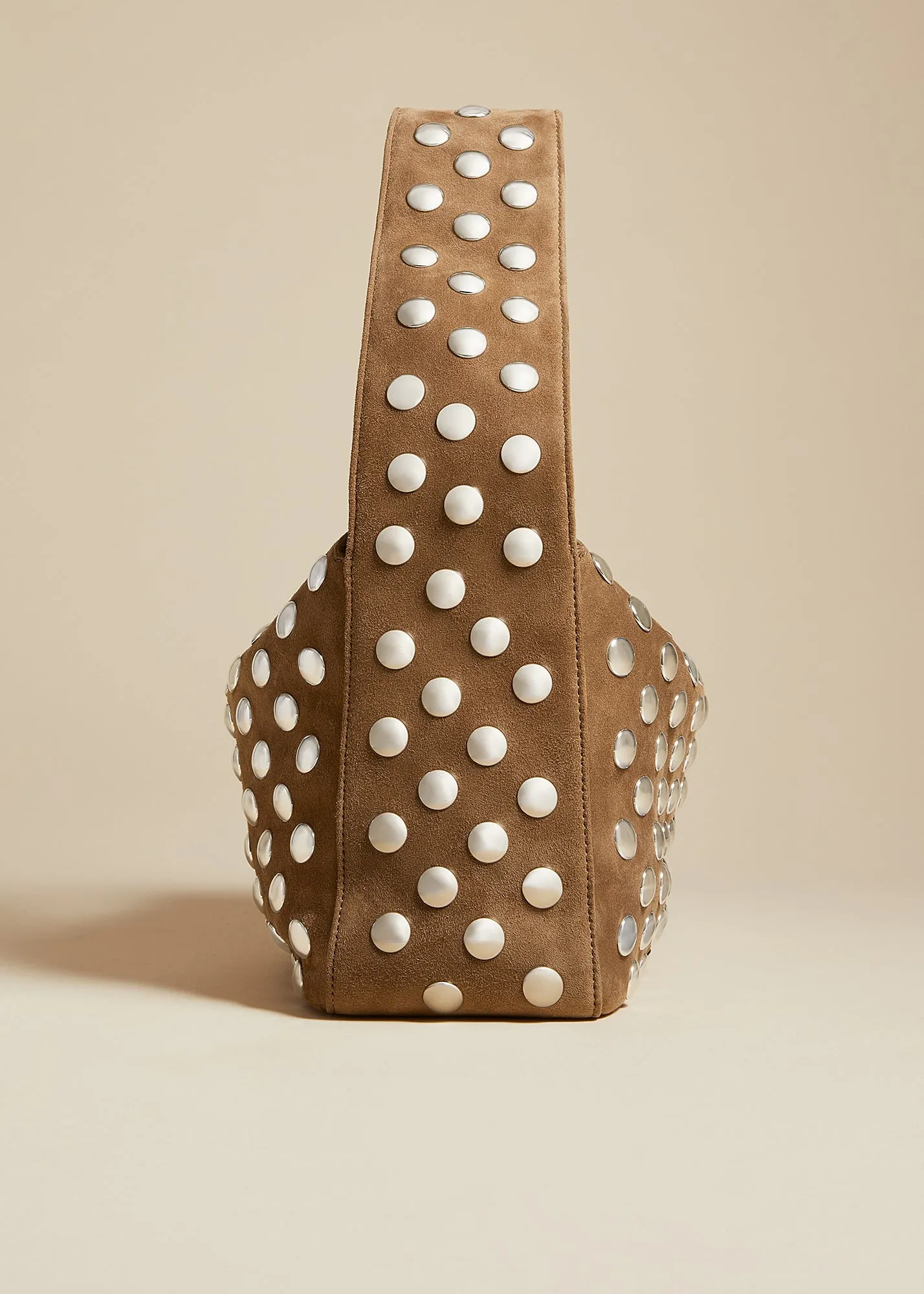 Elena Bag in Mud Suede with Studs sold by KHAITE product image thumbnail 3