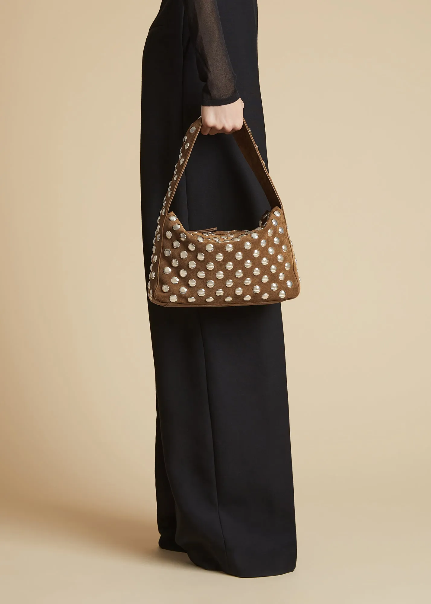 Elena Bag in Mud Suede with Studs sold by KHAITE product image thumbnail 2