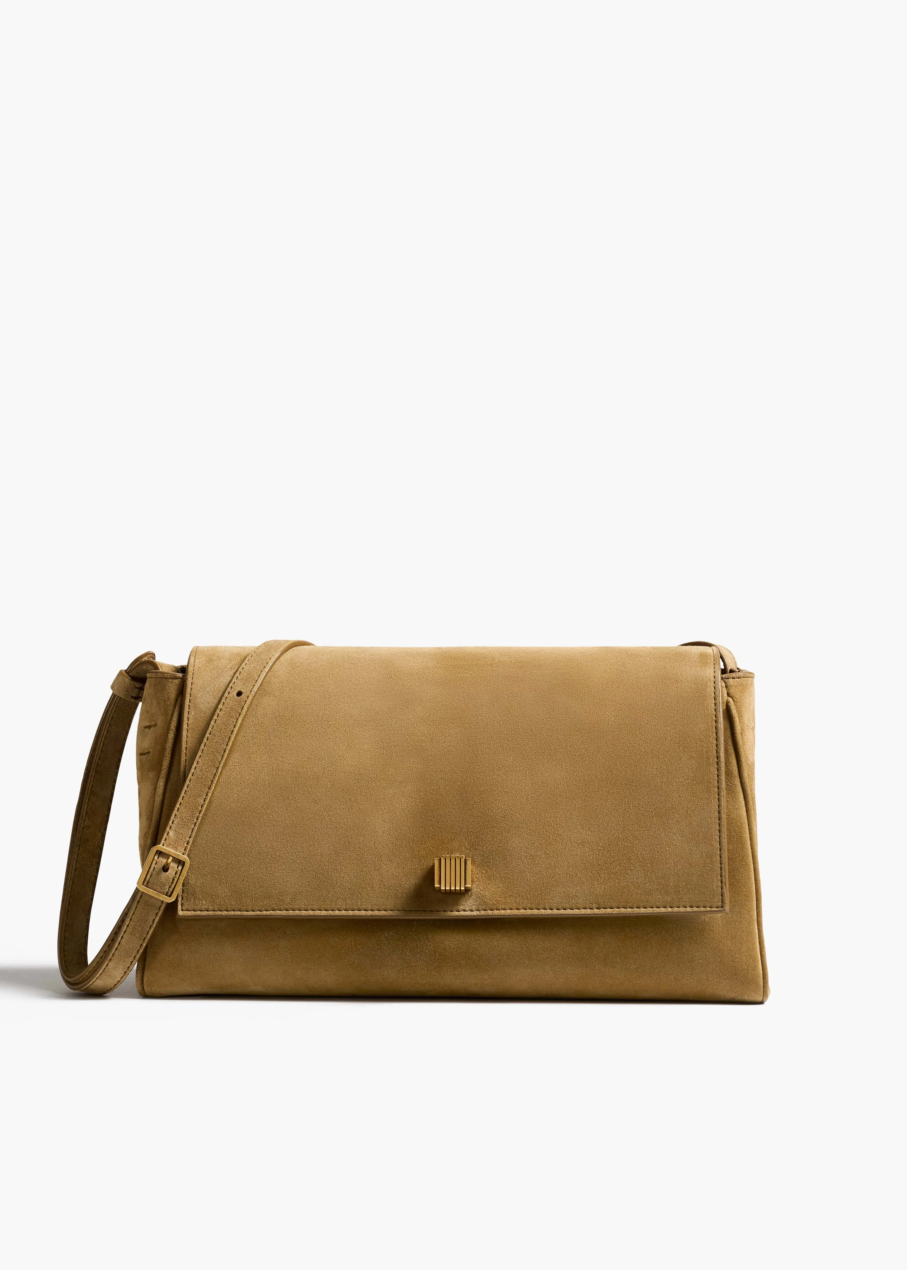 Audrey Crossbody Bag in Mud Suede sold by KHAITE