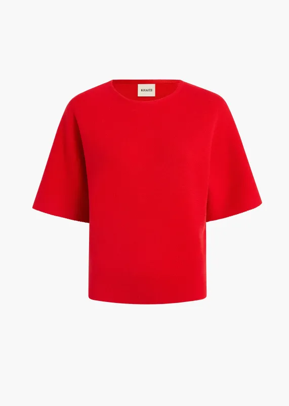 Warren Top in Fire Red sold by KHAITE