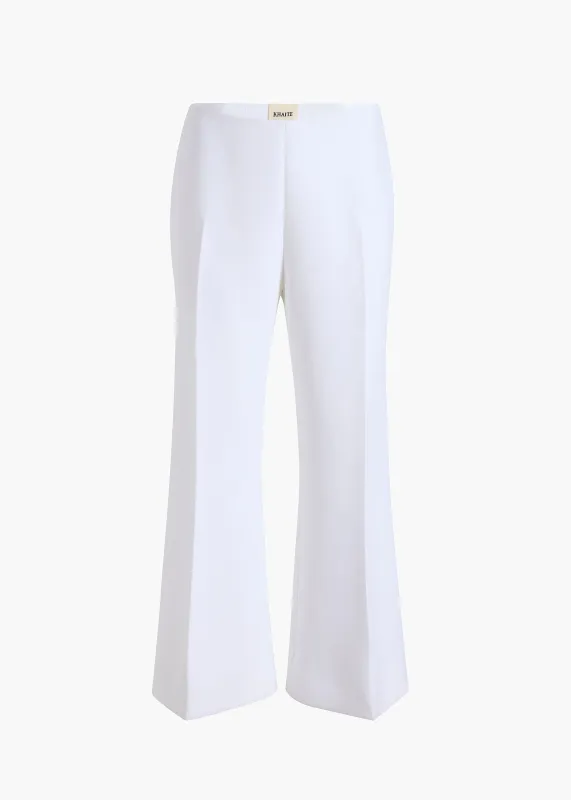Walter Pant in Chalk Crepe sold by KHAITE