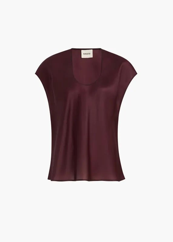 Barbo Top in Almandine sold by KHAITE