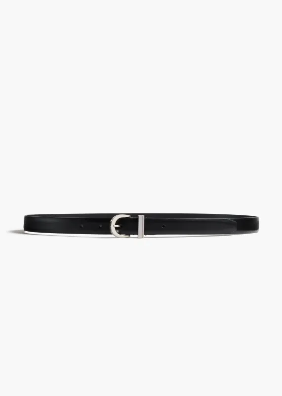 Luna Belt in Black Leather with Silver sold by KHAITE