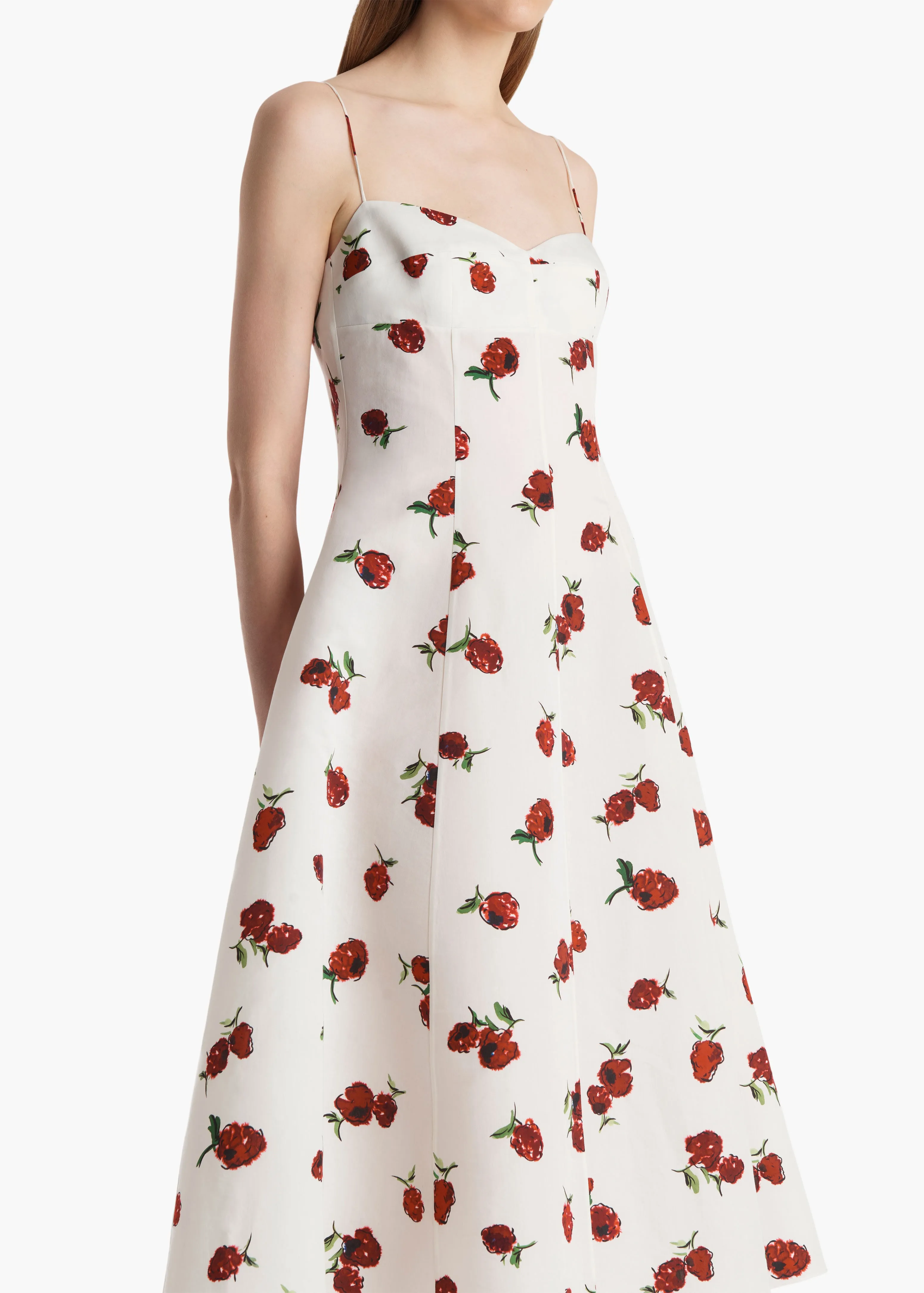 Isabella Dress in Cream with Raspberry Print sold by KHAITE product image thumbnail 5