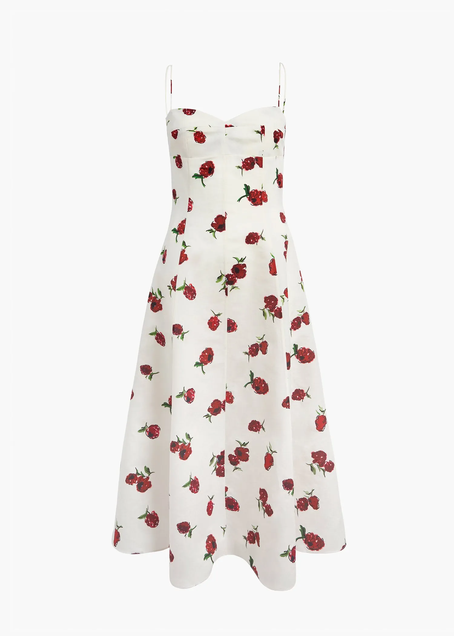 Isabella Dress in Cream with Raspberry Print sold by KHAITE