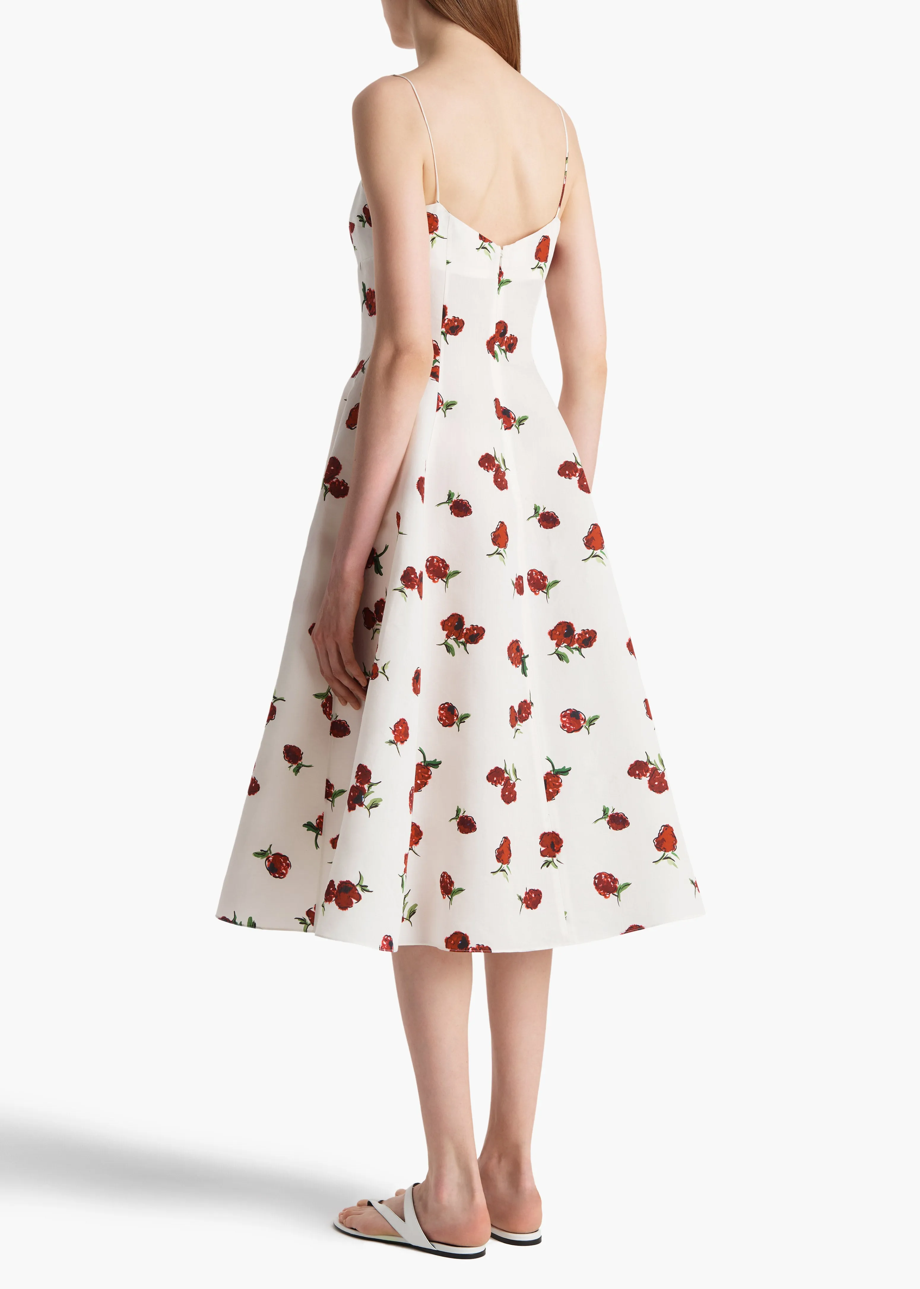 Isabella Dress in Cream with Raspberry Print sold by KHAITE product image thumbnail 4