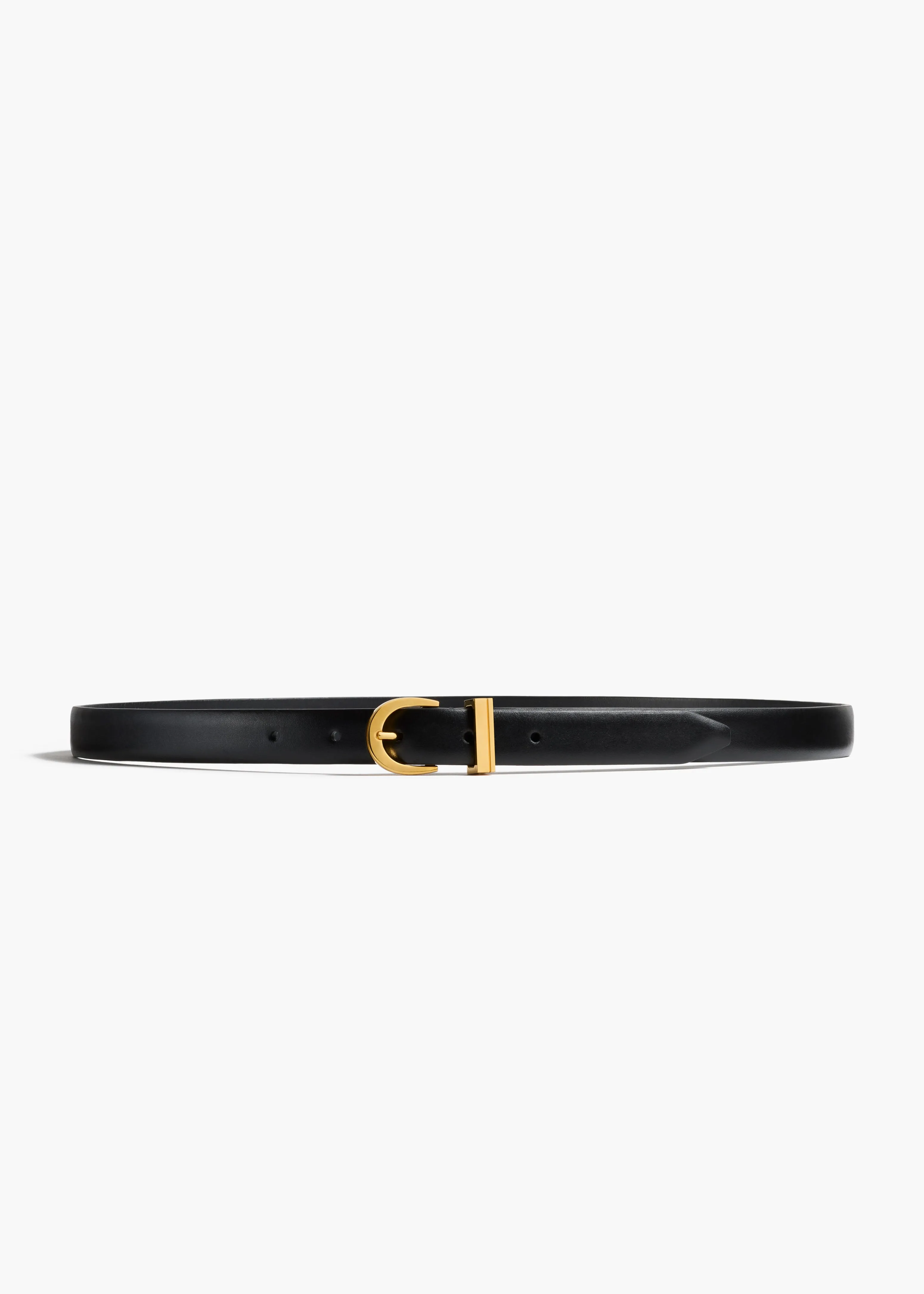 Luna Belt in Black Leather with Gold sold by KHAITE