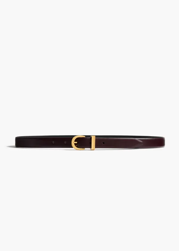Luna Belt in Bordeaux Leather with Gold sold by KHAITE