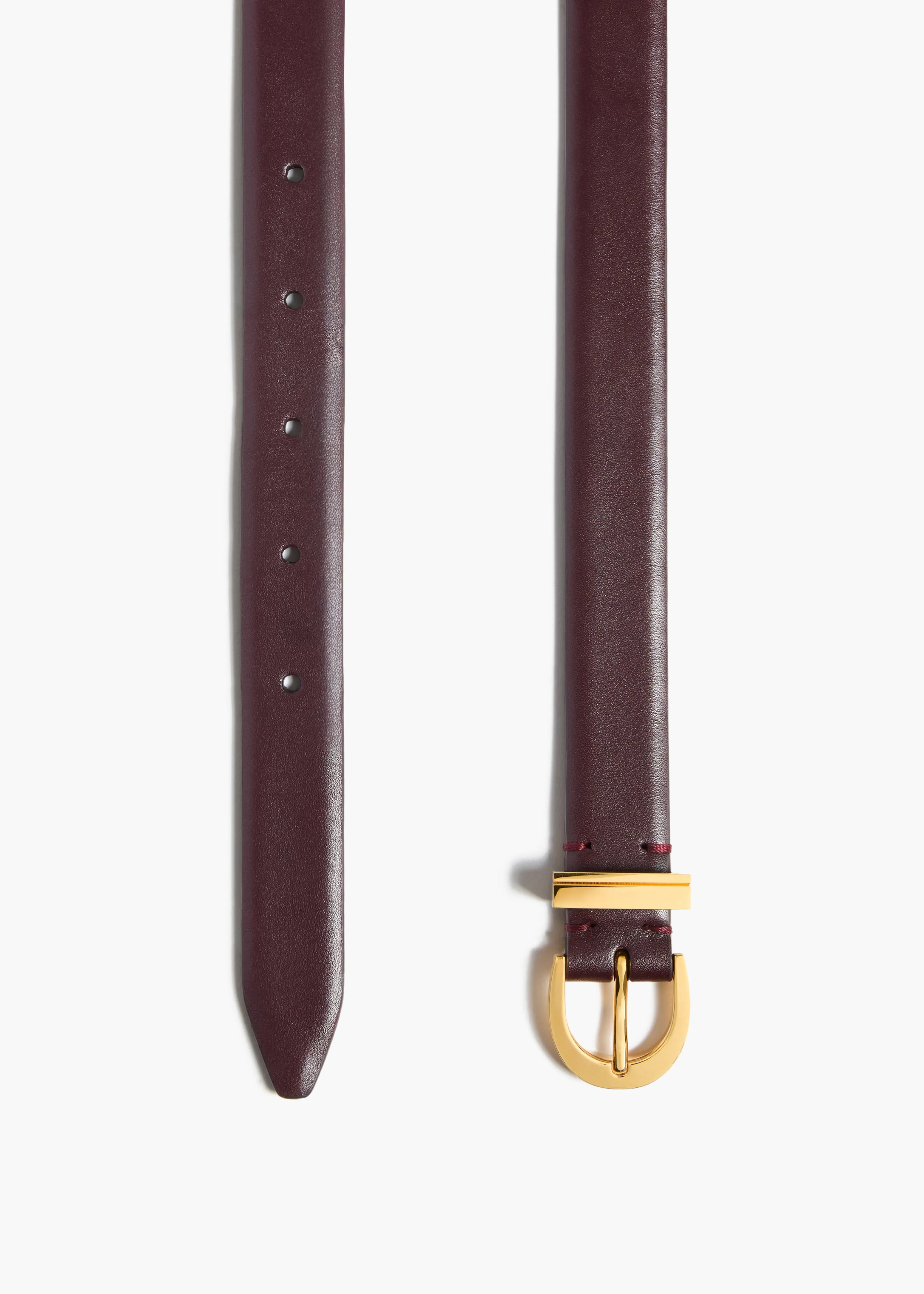 Luna Belt in Bordeaux Leather with Gold sold by KHAITE product image thumbnail 2