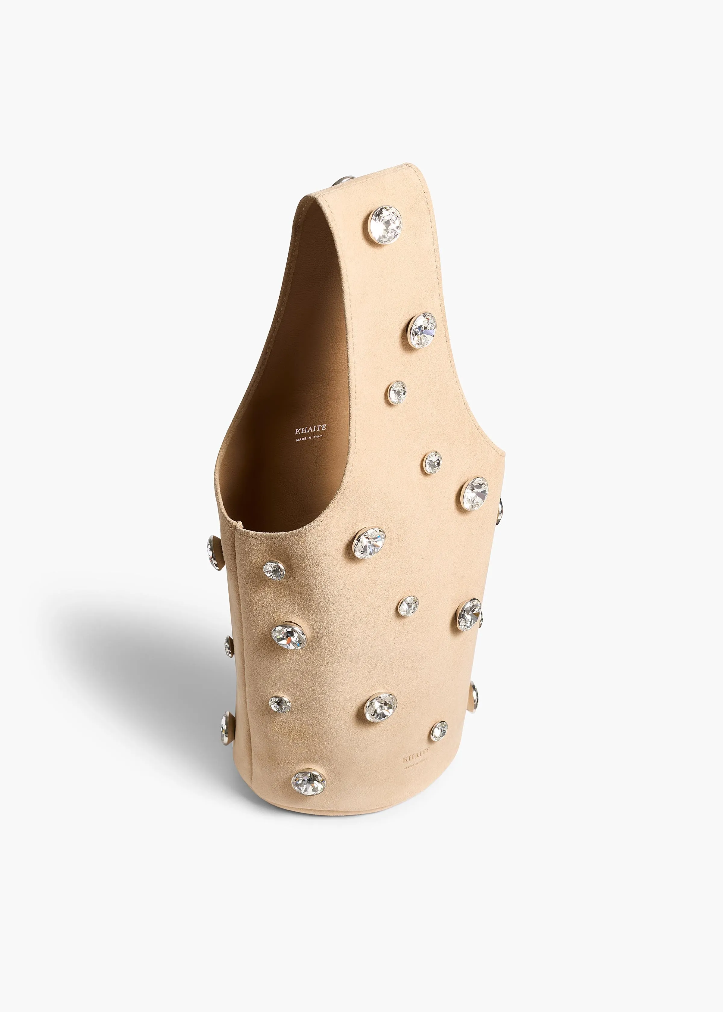 Livia Bag in Powder Suede with Clear Crystals sold by KHAITE product image thumbnail 2