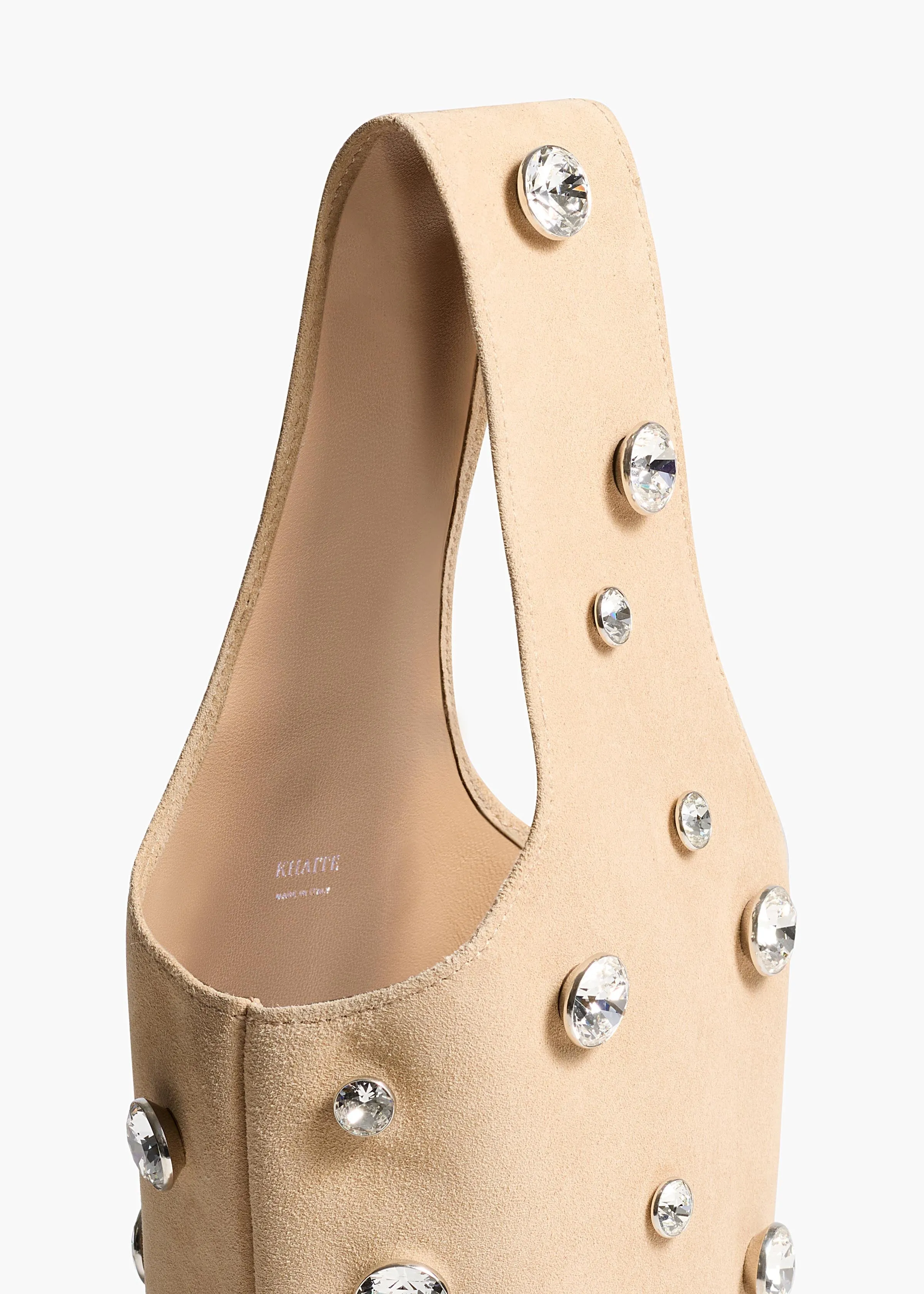 Livia Bag in Powder Suede with Clear Crystals sold by KHAITE product image thumbnail 3