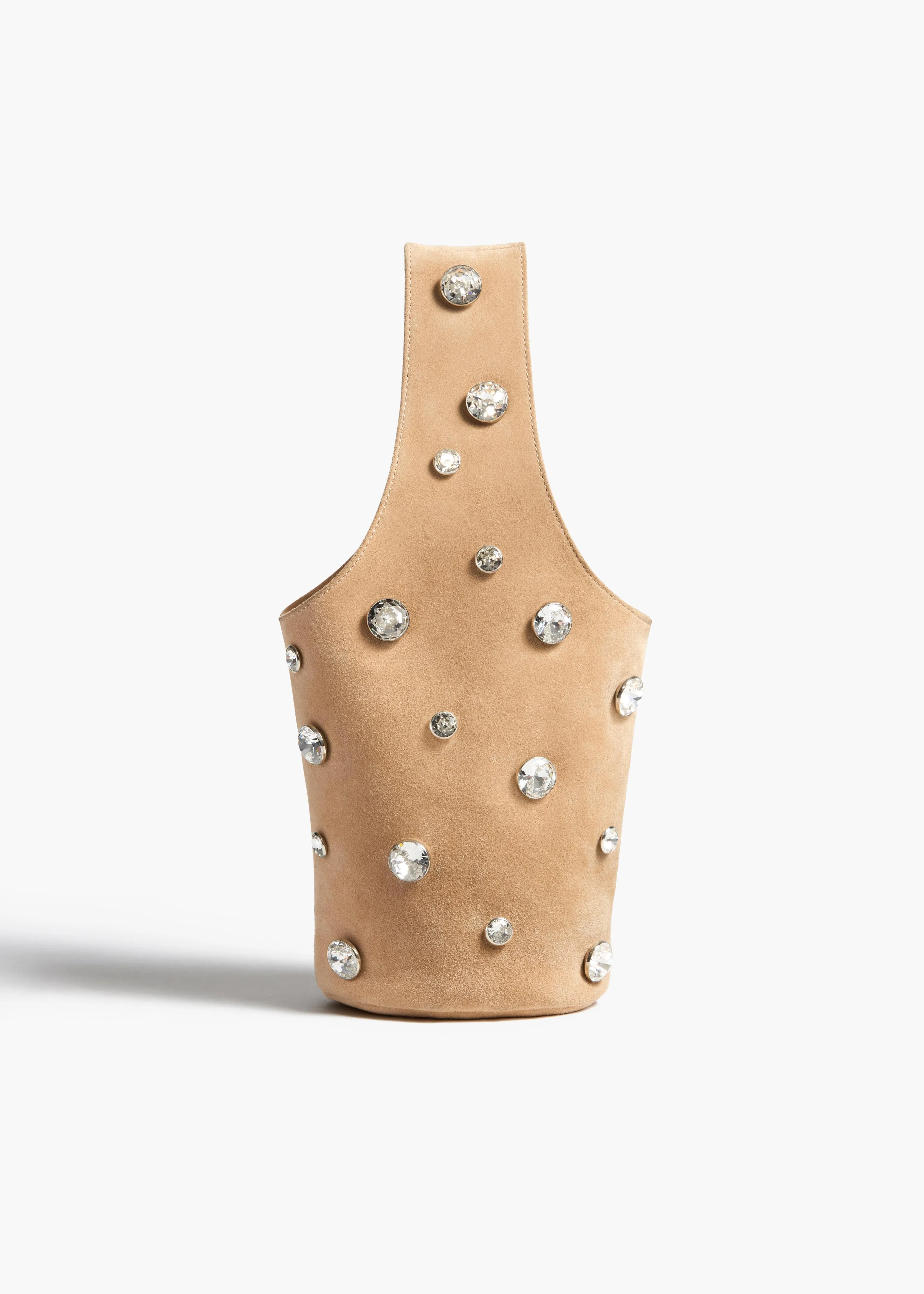 Livia Bag in Powder Suede with Clear Crystals sold by KHAITE