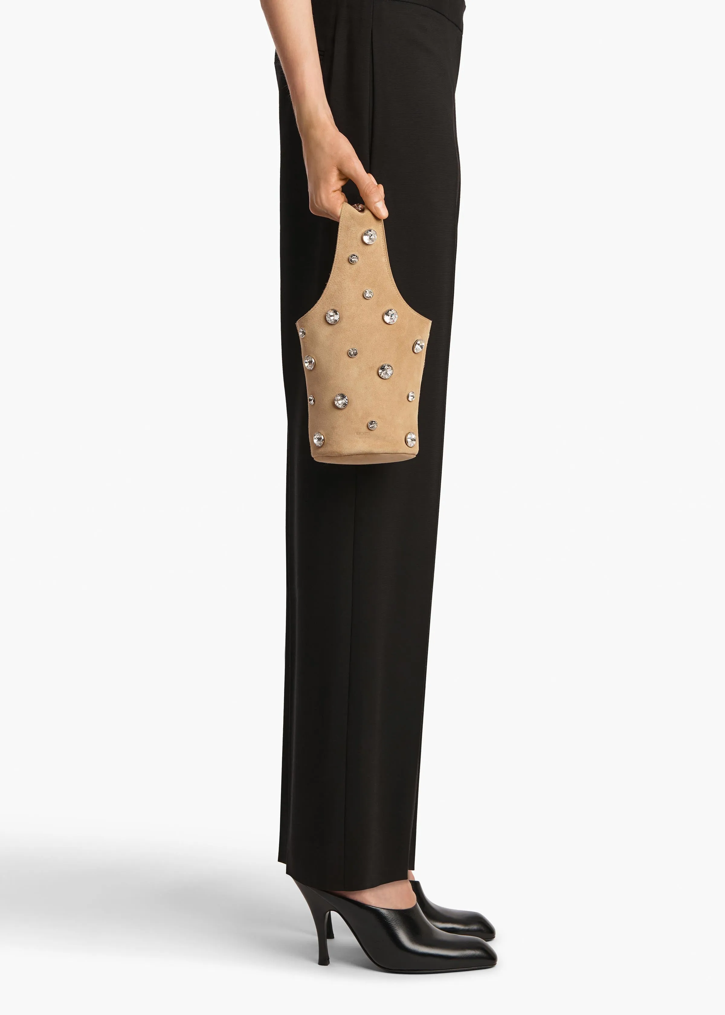 Livia Bag in Powder Suede with Clear Crystals sold by KHAITE product image thumbnail 4