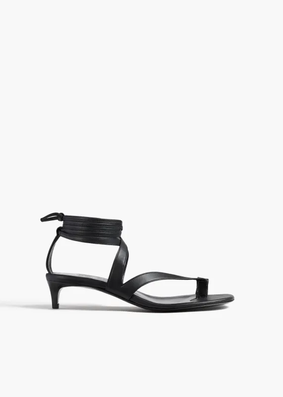 Aimee Kitten Heel Sandal in Black Leather sold by KHAITE
