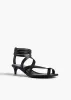 Aimee Kitten Heel Sandal in Black Leather sold by KHAITE