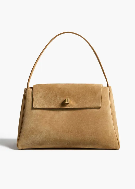 Audrey Top Handle Bag in Mud Suede sold by KHAITE