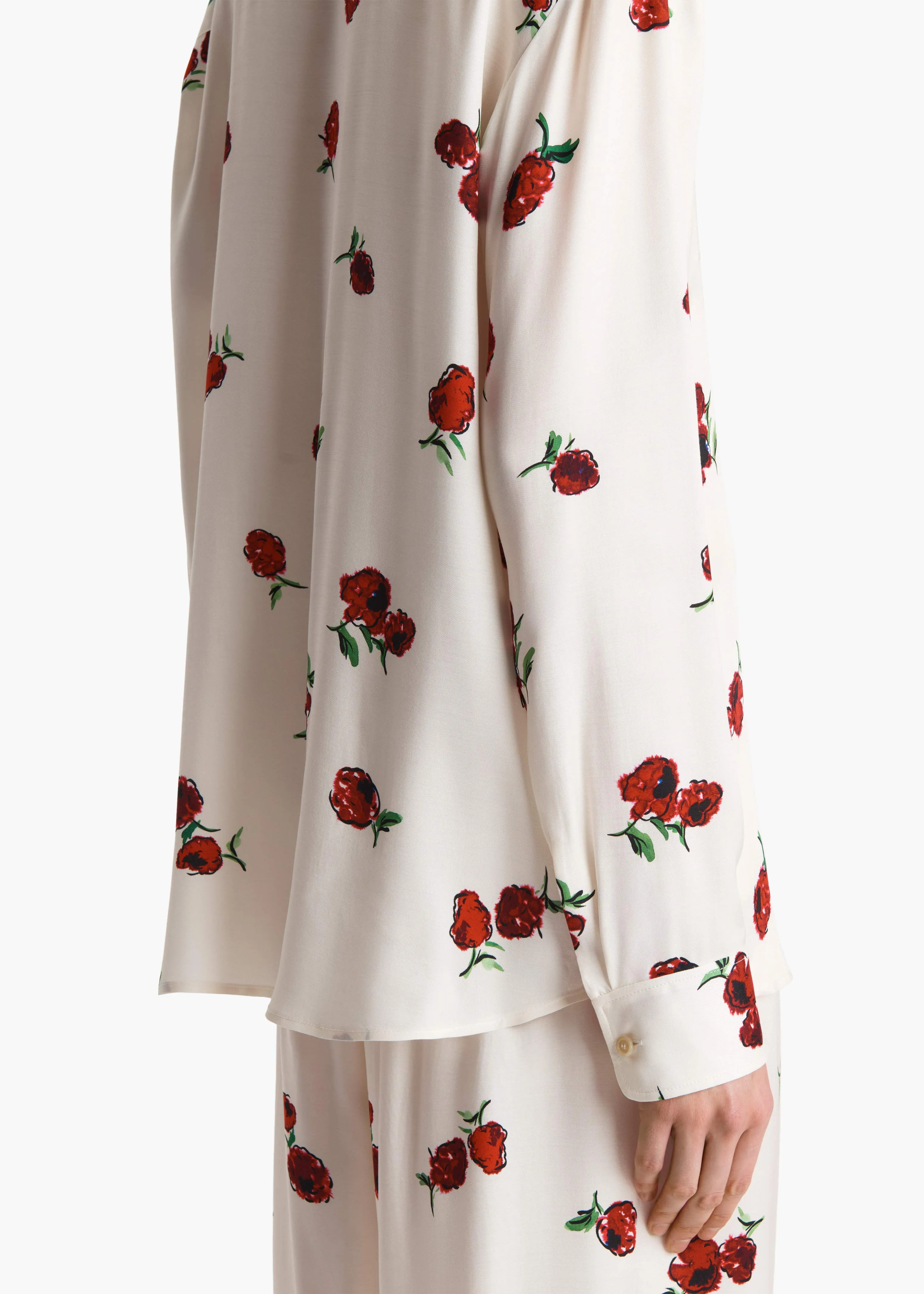 Argo Top in Cream with Raspberry Print sold by KHAITE product image thumbnail 5
