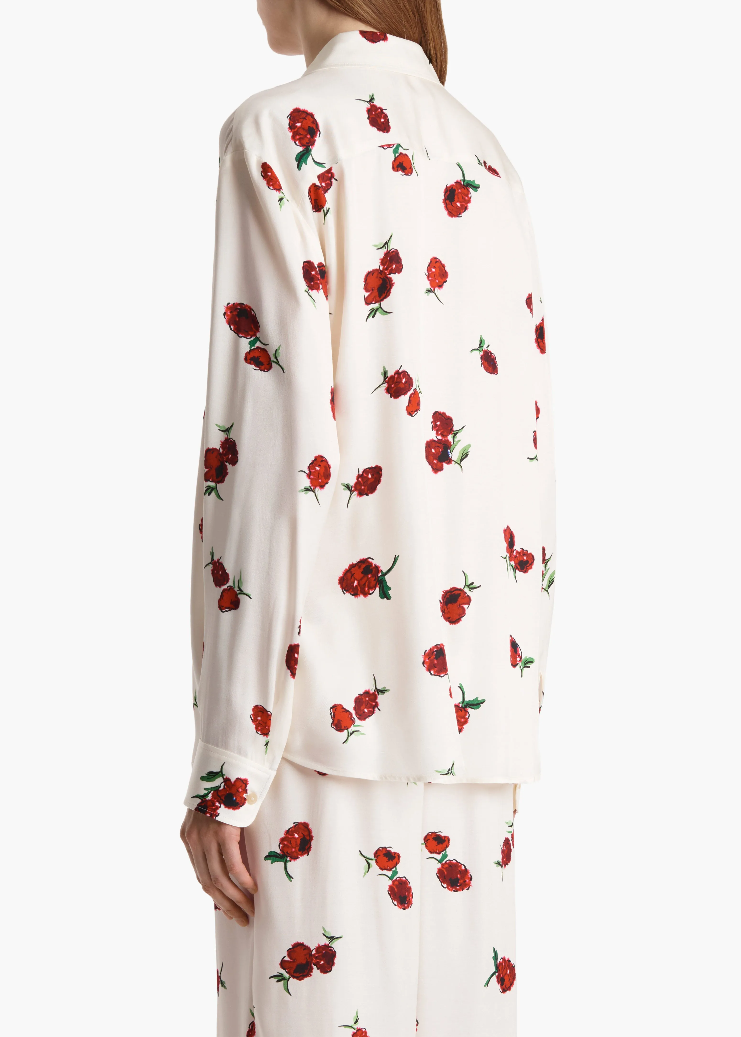 Argo Top in Cream with Raspberry Print sold by KHAITE product image thumbnail 4