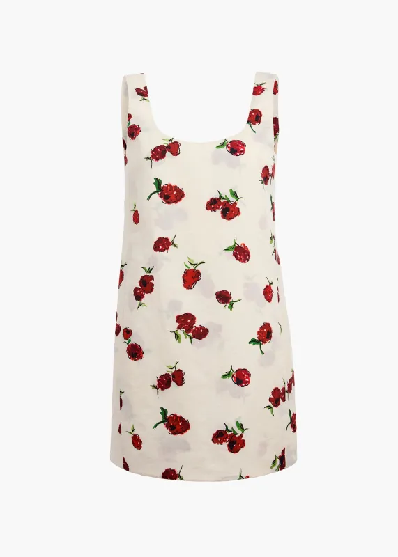 Pranta Dress in Cream with Raspberry Print sold by KHAITE