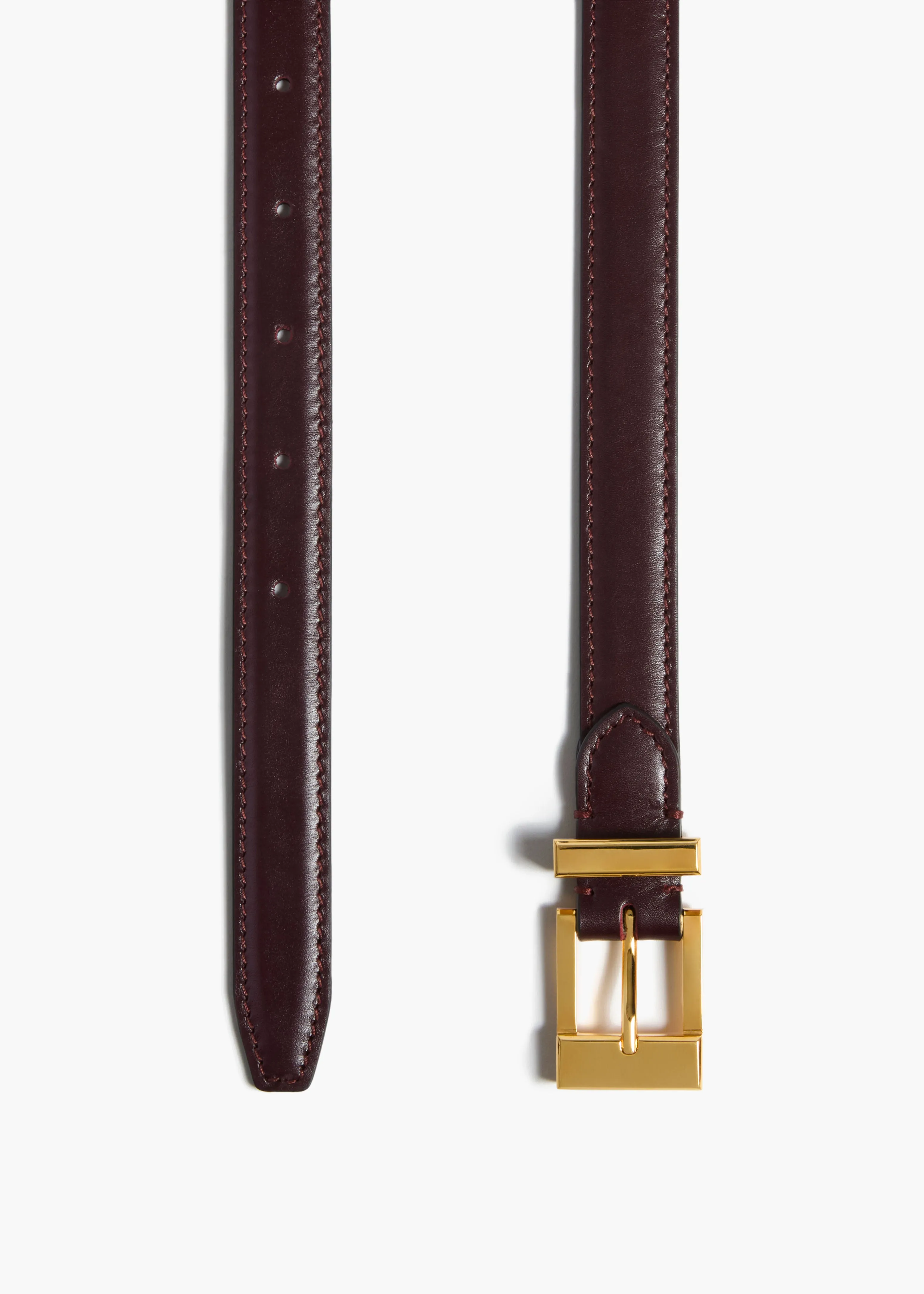 Manhattan Belt in Bordeaux Leather with Gold sold by KHAITE product image thumbnail 2