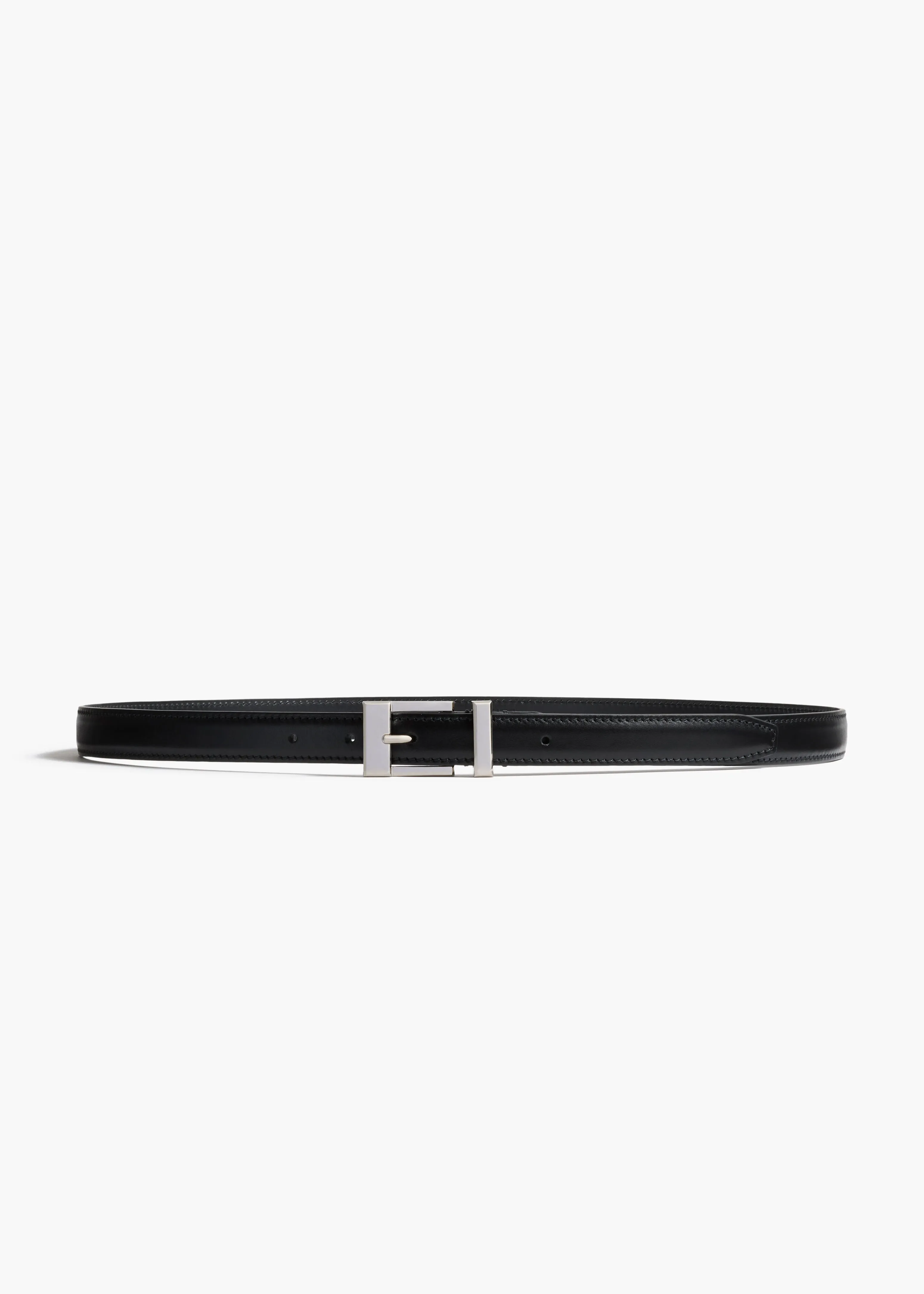 Manhattan Belt in Black Leather with Silver sold by KHAITE