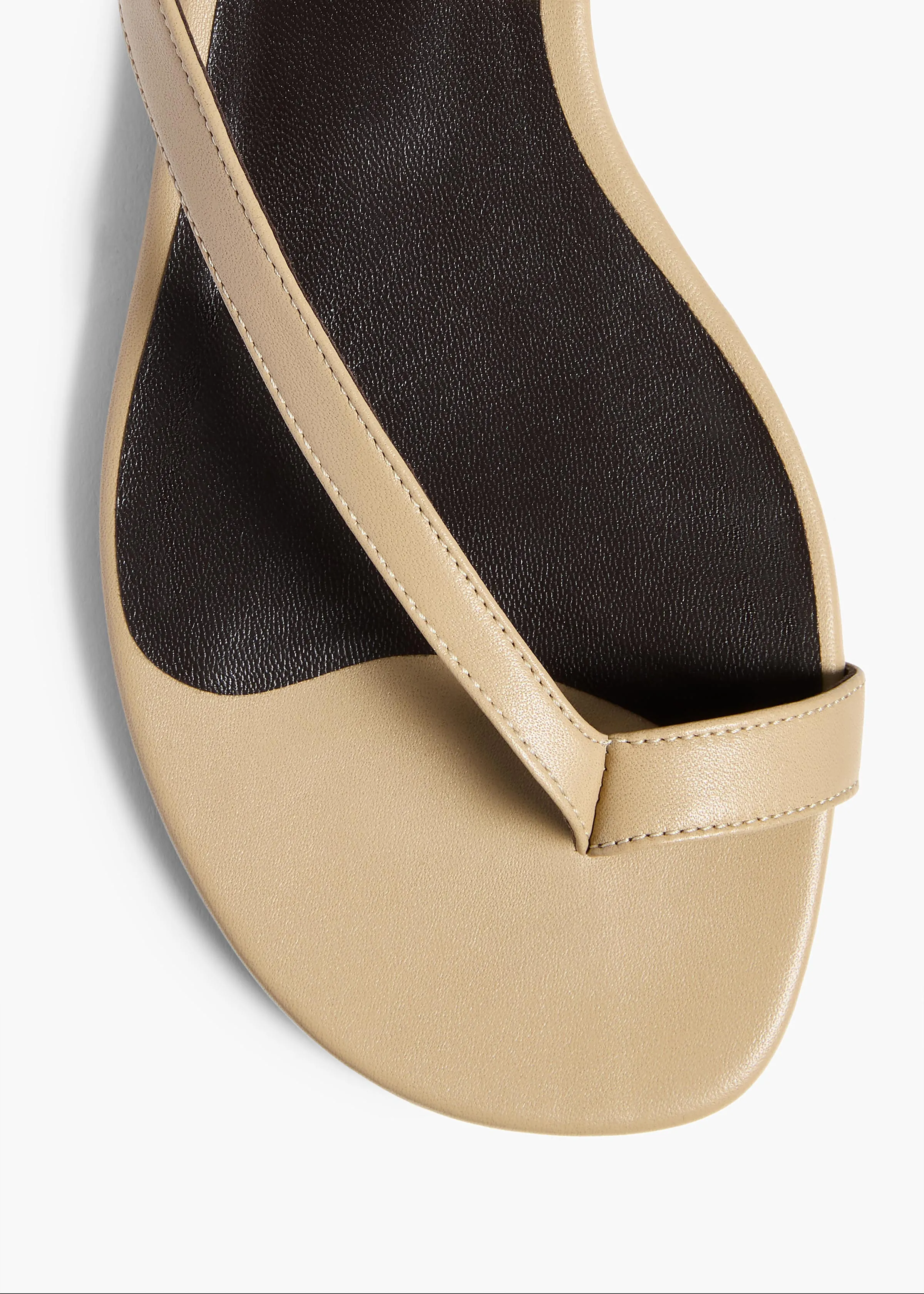 Aimee Flat Sandal in Beige Leather sold by KHAITE product image thumbnail 3