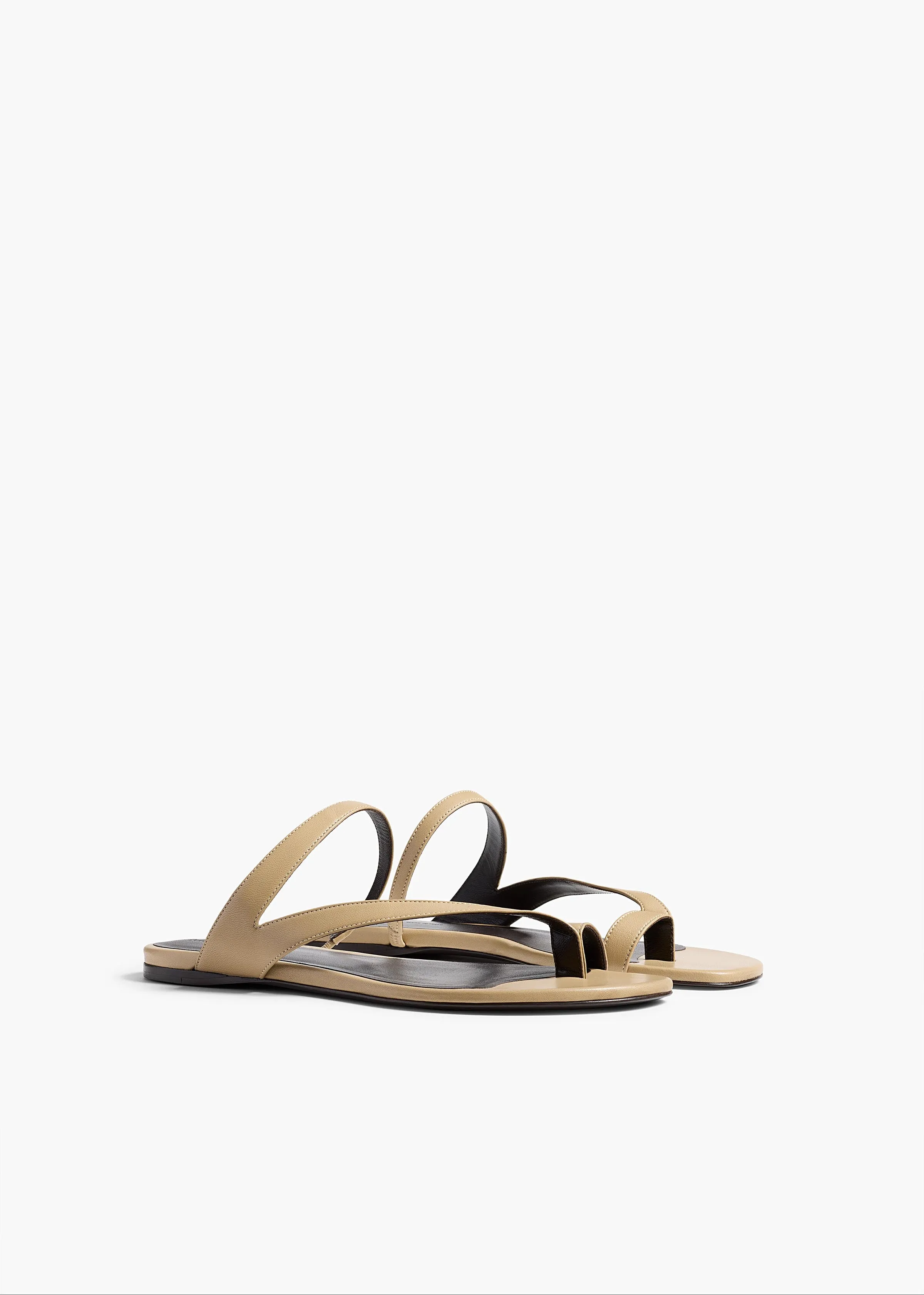 Aimee Flat Sandal in Beige Leather sold by KHAITE product image thumbnail 2