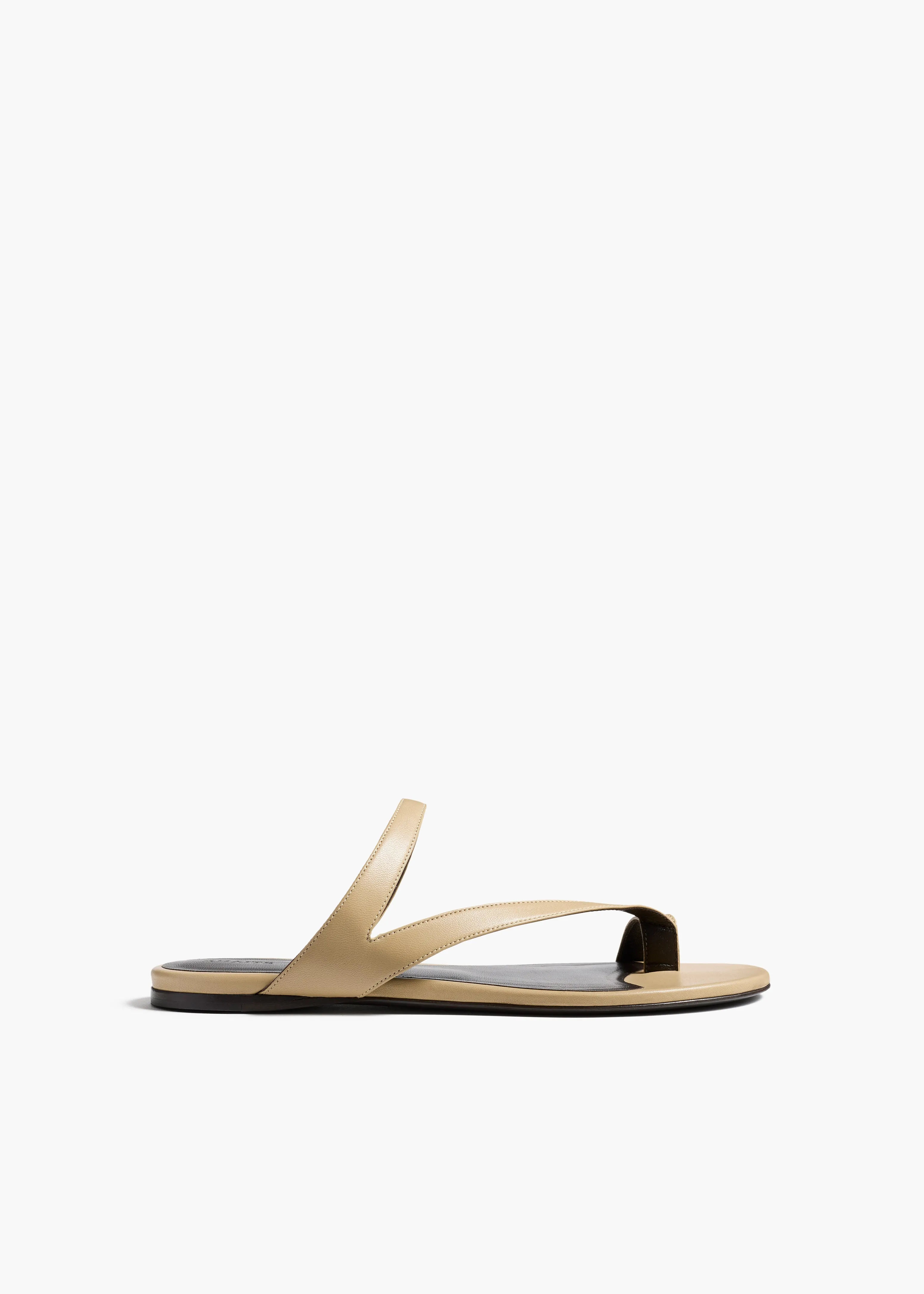 Aimee Flat Sandal in Beige Leather sold by KHAITE