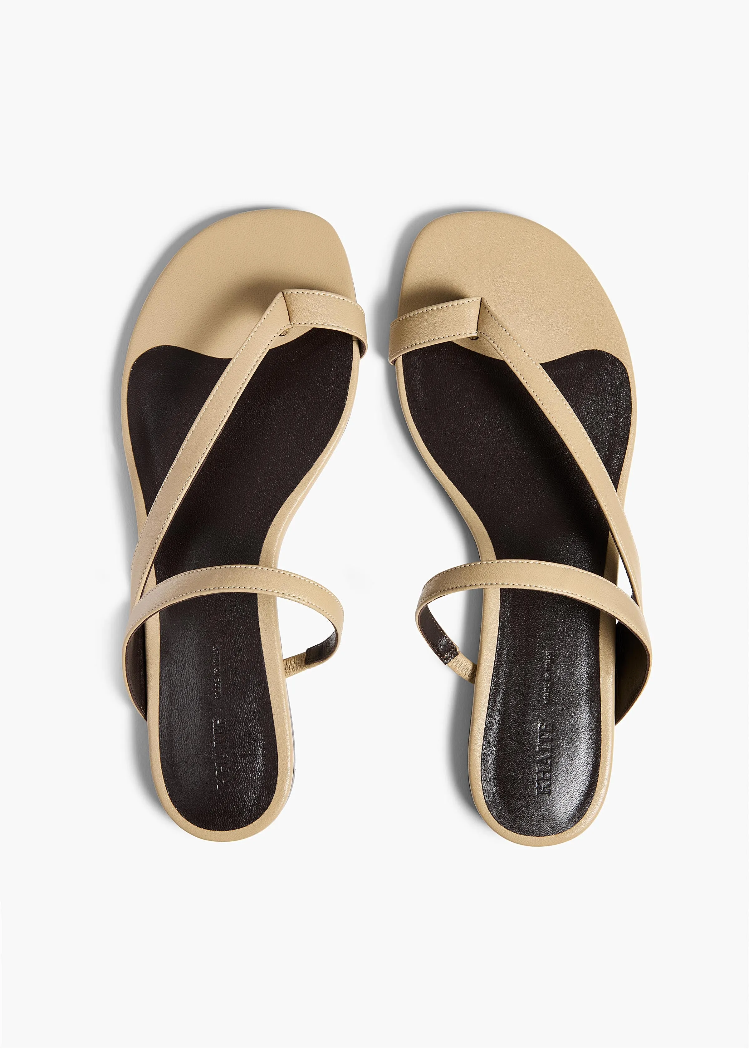 Aimee Flat Sandal in Beige Leather sold by KHAITE product image thumbnail 4