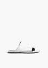 Aimee Flat Sandal in Optic White Leather sold by KHAITE