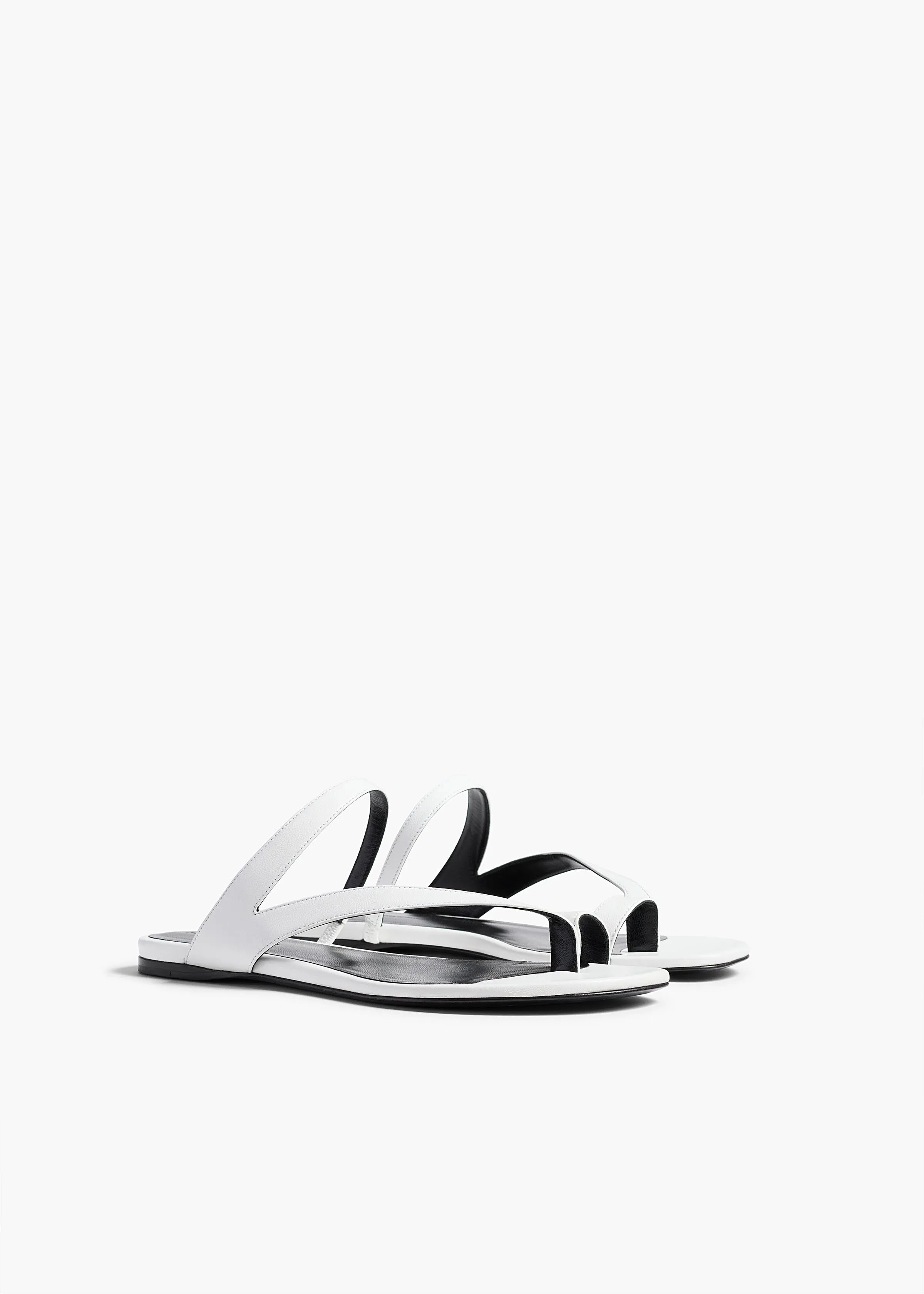 Aimee Flat Sandal in Optic White Leather sold by KHAITE product image thumbnail 2