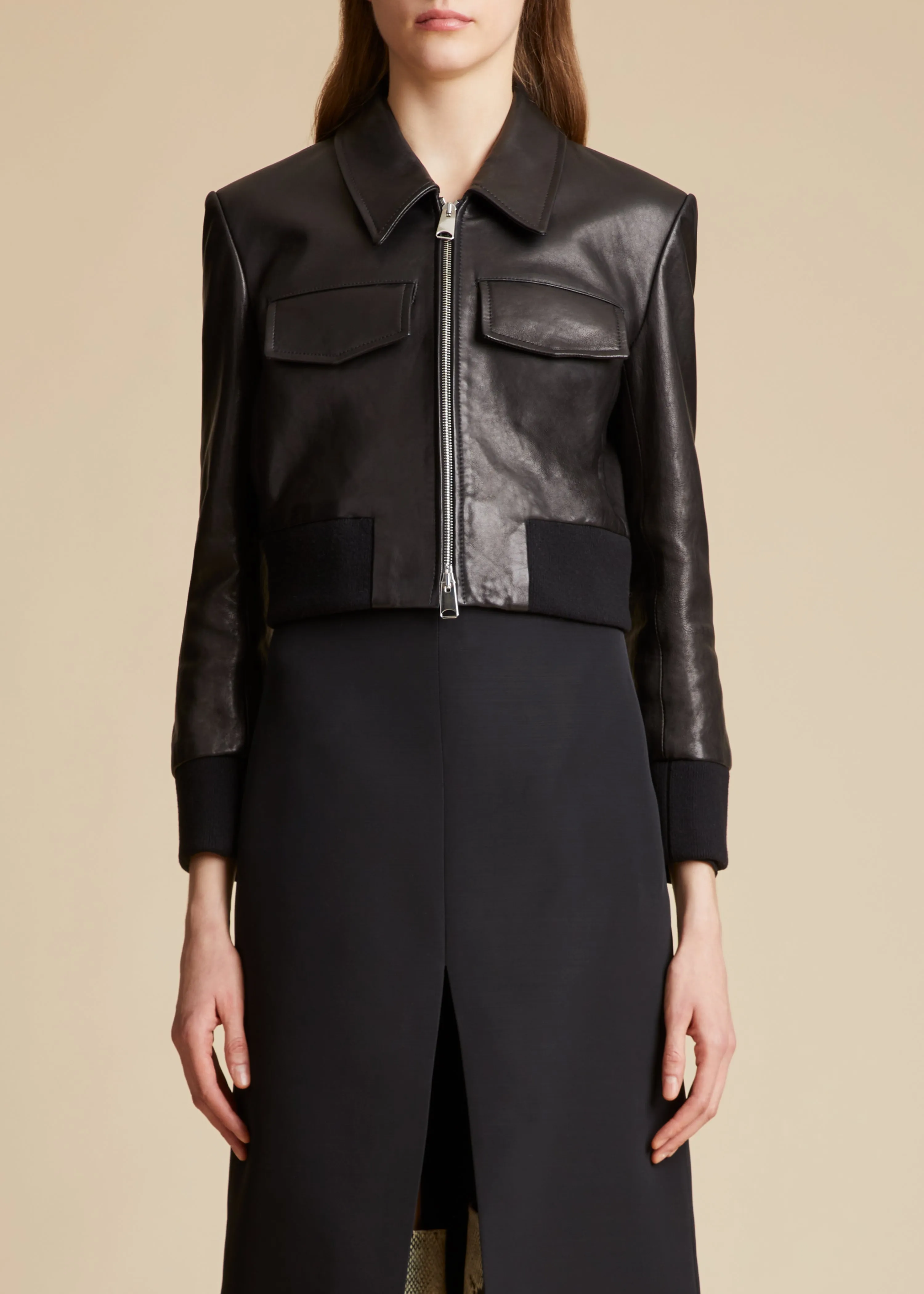 The Hector Jacket in Black Leather sold by KHAITE product image thumbnail 2