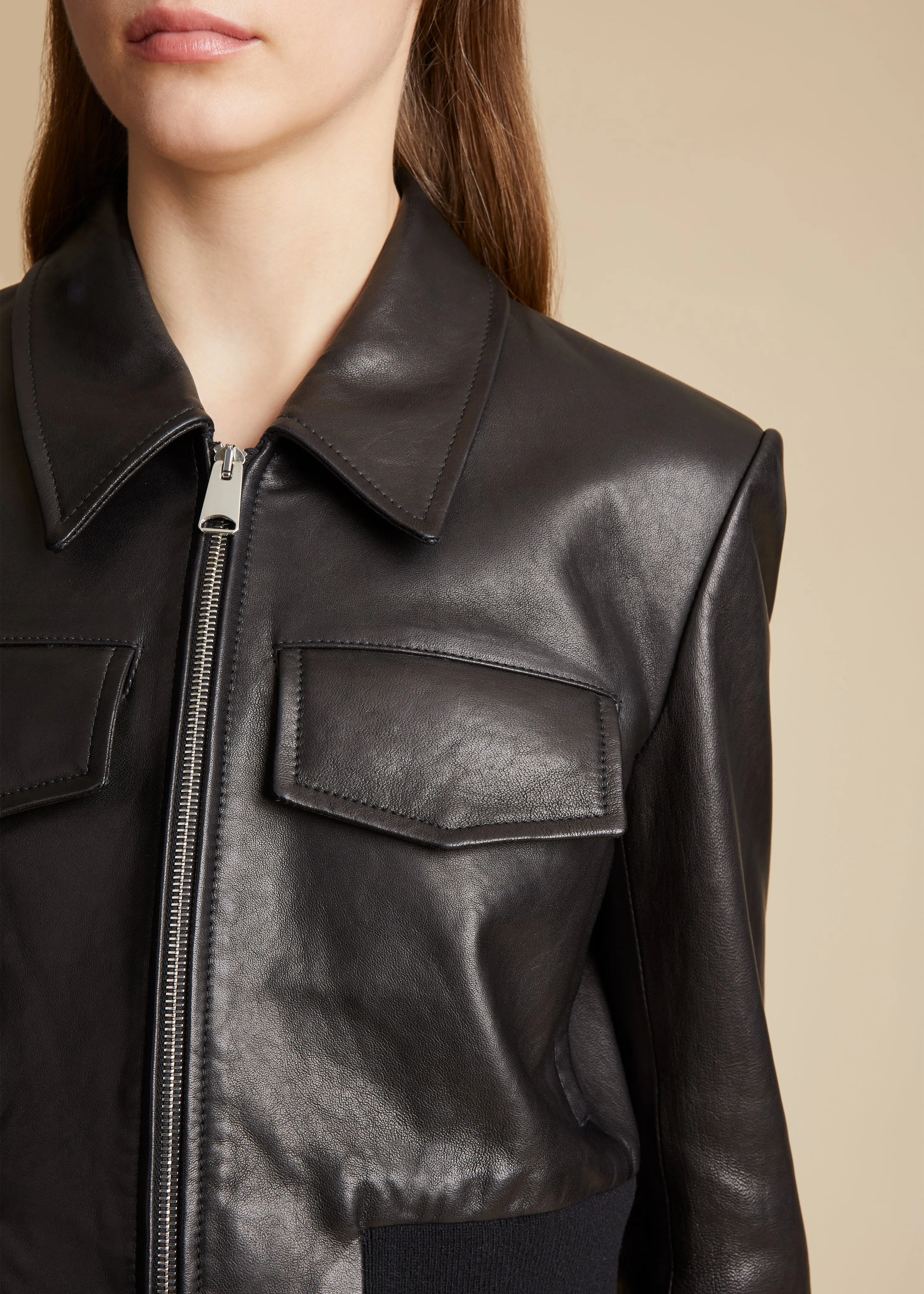The Hector Jacket in Black Leather sold by KHAITE product image thumbnail 5