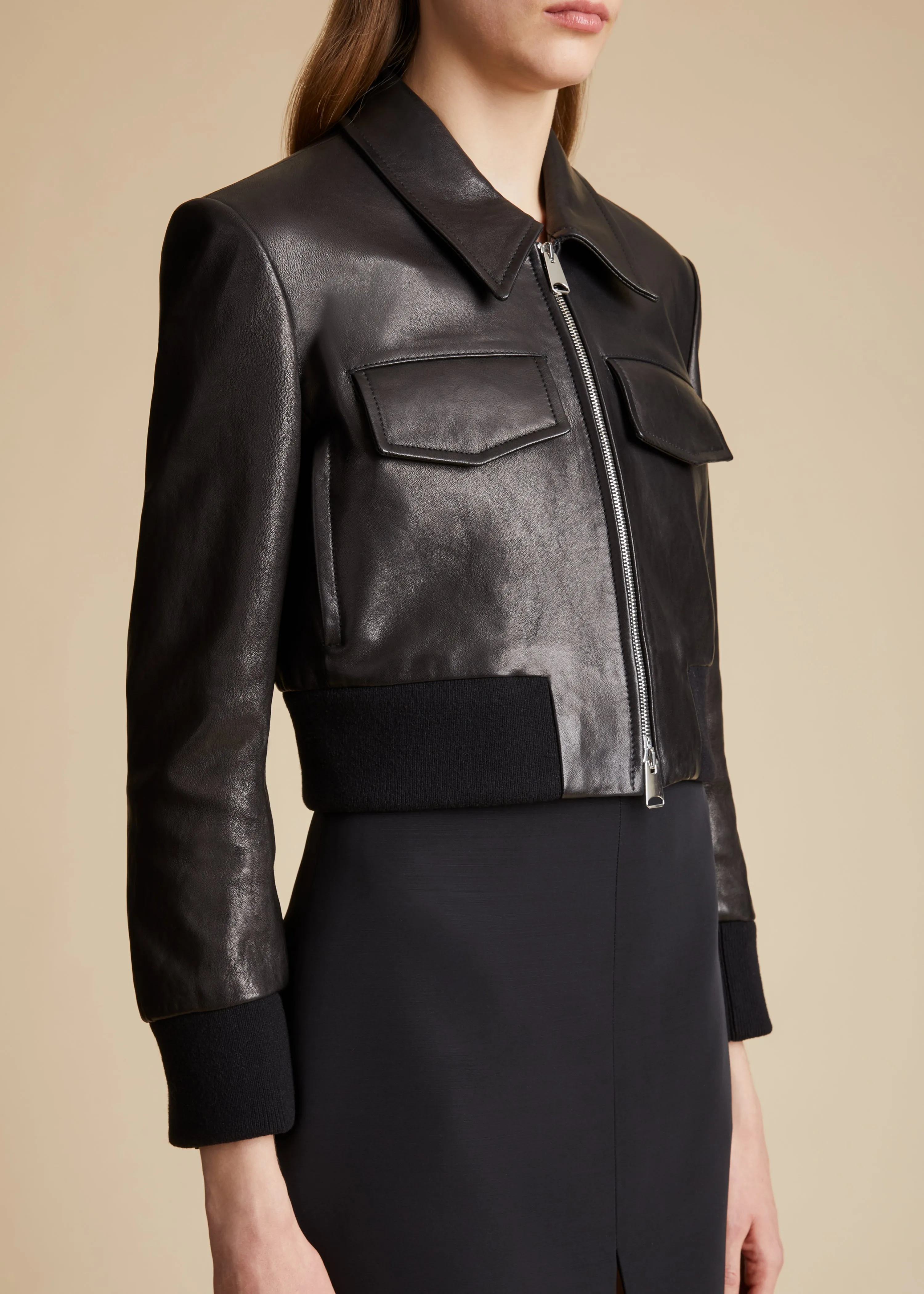 The Hector Jacket in Black Leather sold by KHAITE product image thumbnail 4