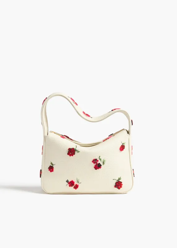 Small Elena Bag in Cream Leather with Raspberry Print sold by KHAITE