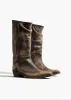 Clive Boot in Vintage Black Leather sold by KHAITE