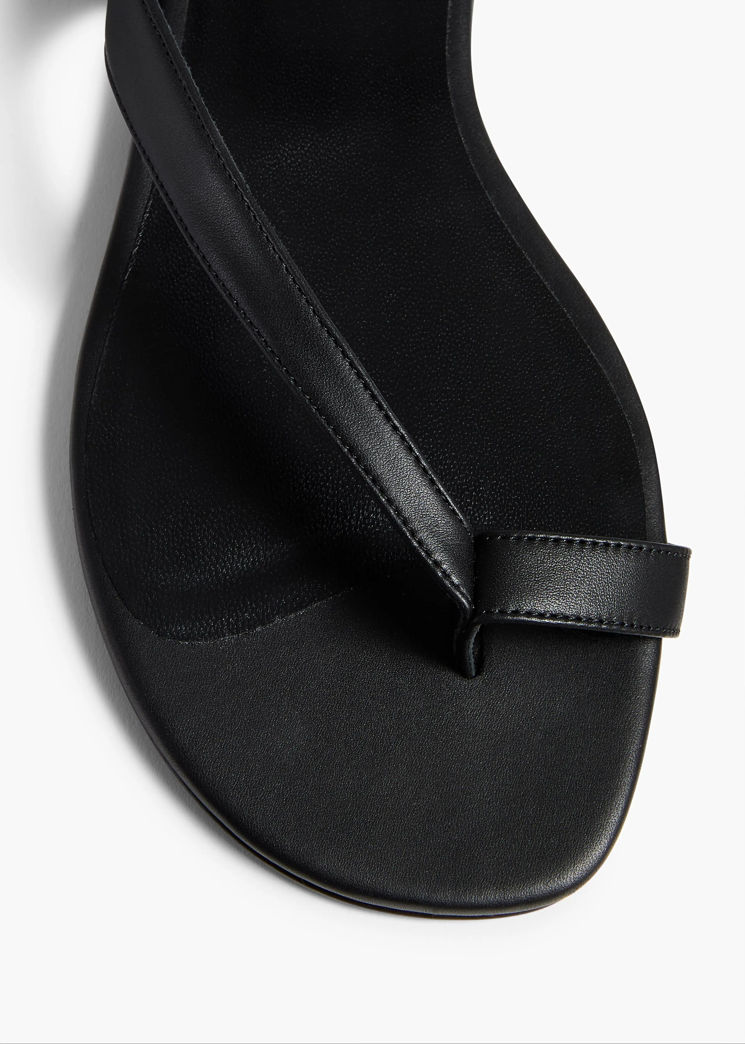 Aimee Ankle Strap Flat Sandal in Black Leather sold by KHAITE product image thumbnail 3