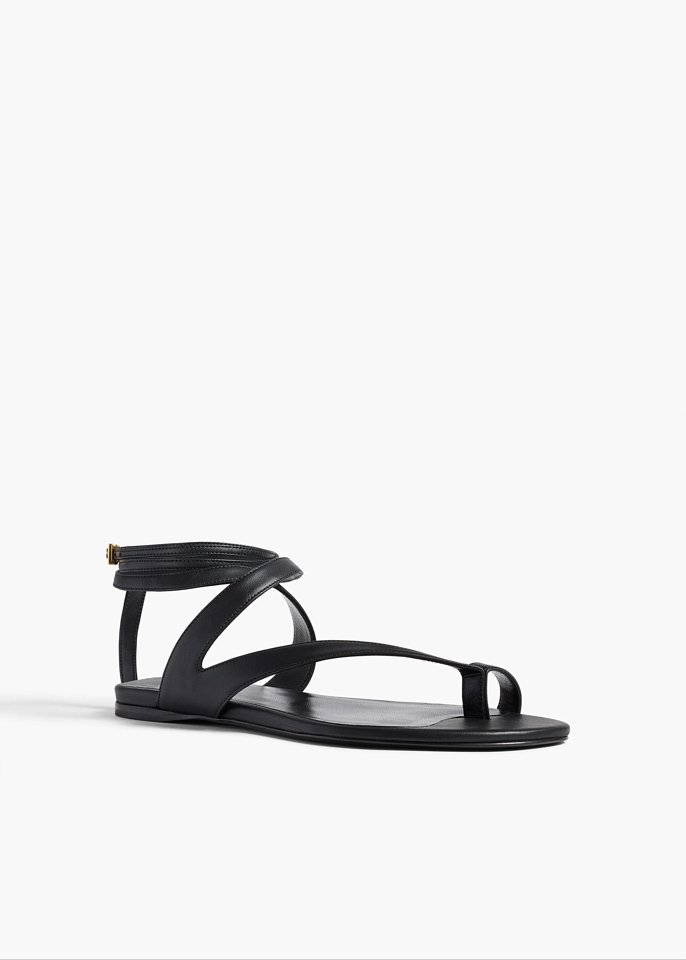 Aimee Ankle Strap Flat Sandal in Black Leather sold by KHAITE product image thumbnail 2