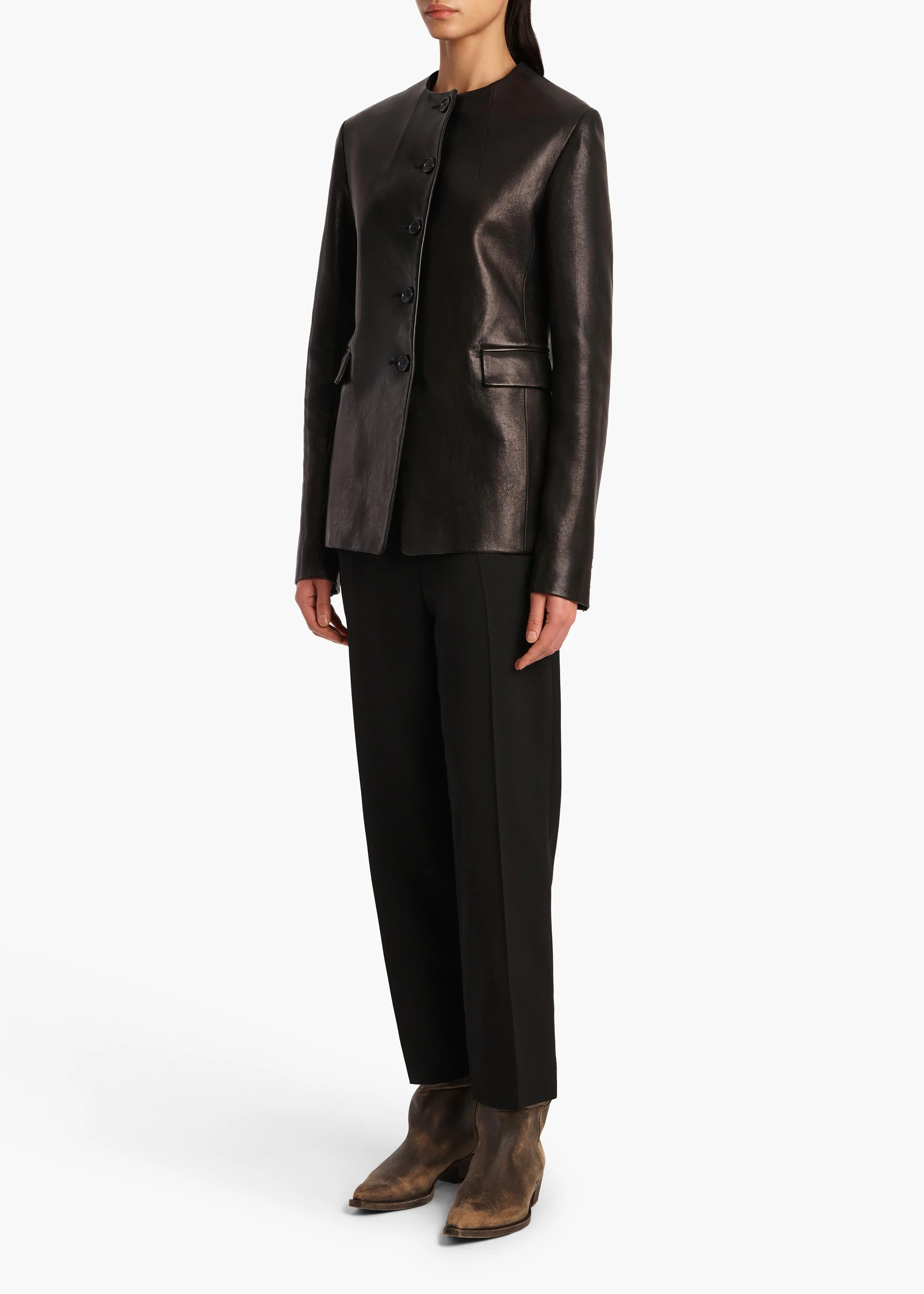 Cam Pant in Black Stretch Suiting sold by KHAITE product image thumbnail 2