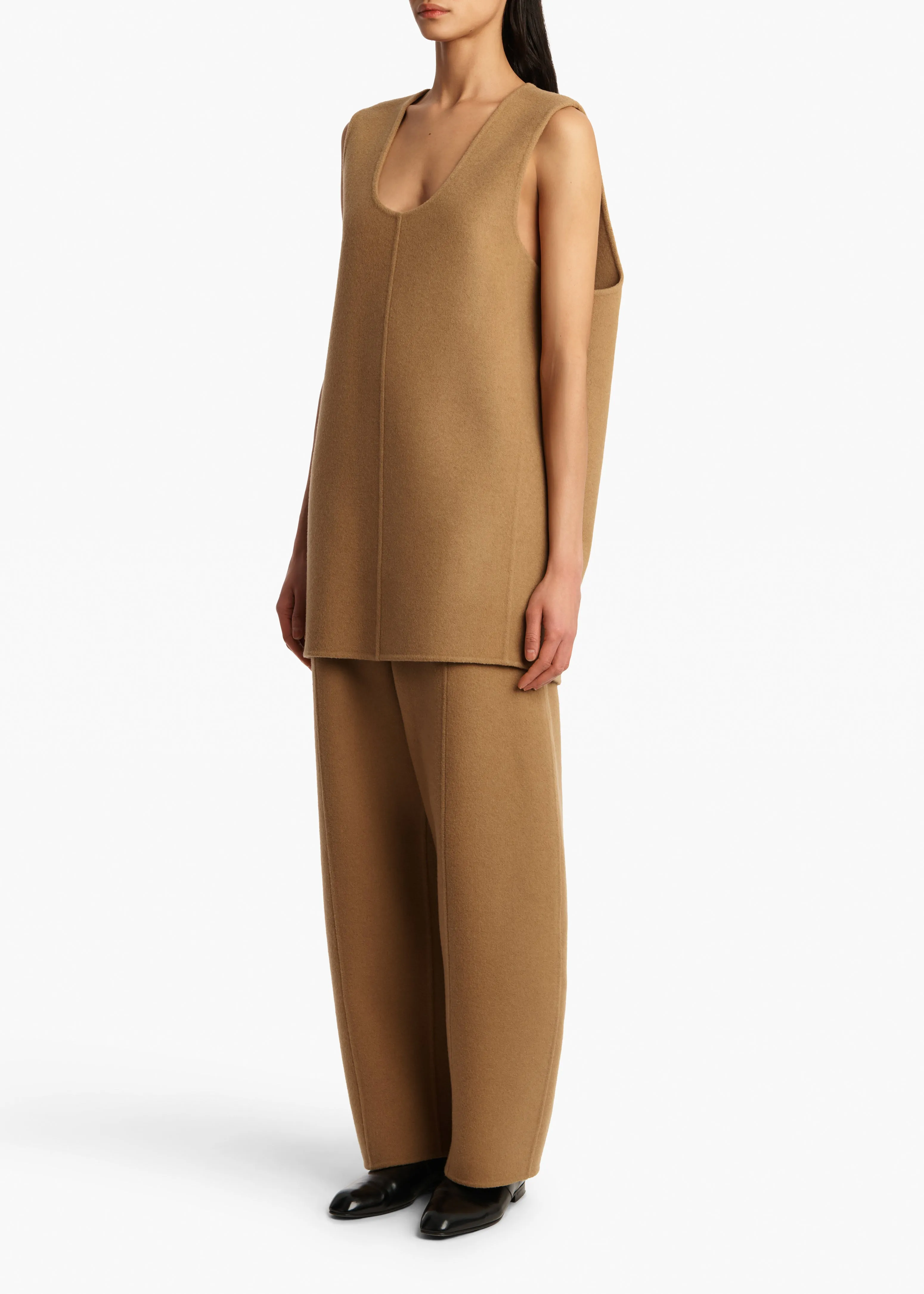 Nyona Dress in Camel sold by KHAITE product image thumbnail 2