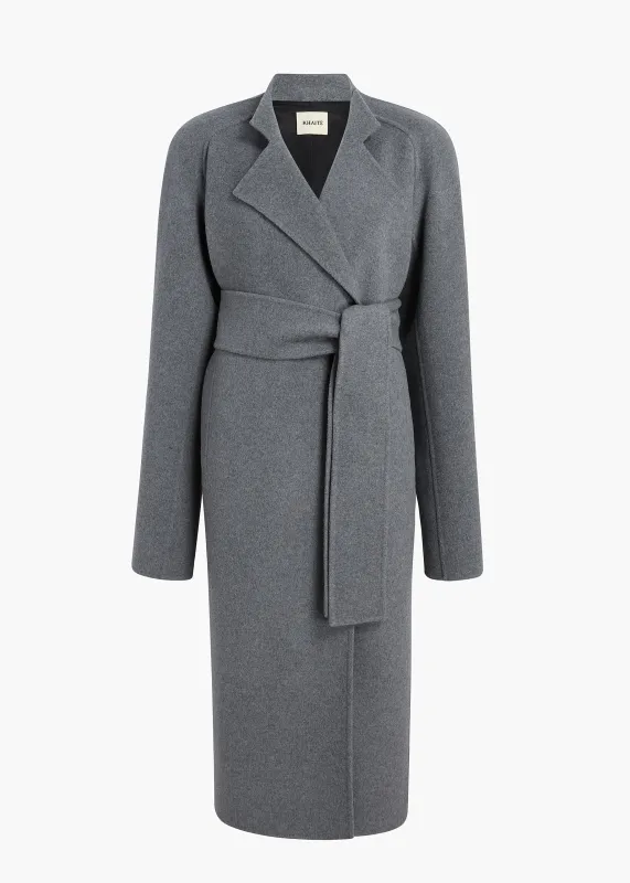 Deena Coat in Grey Melange sold by KHAITE