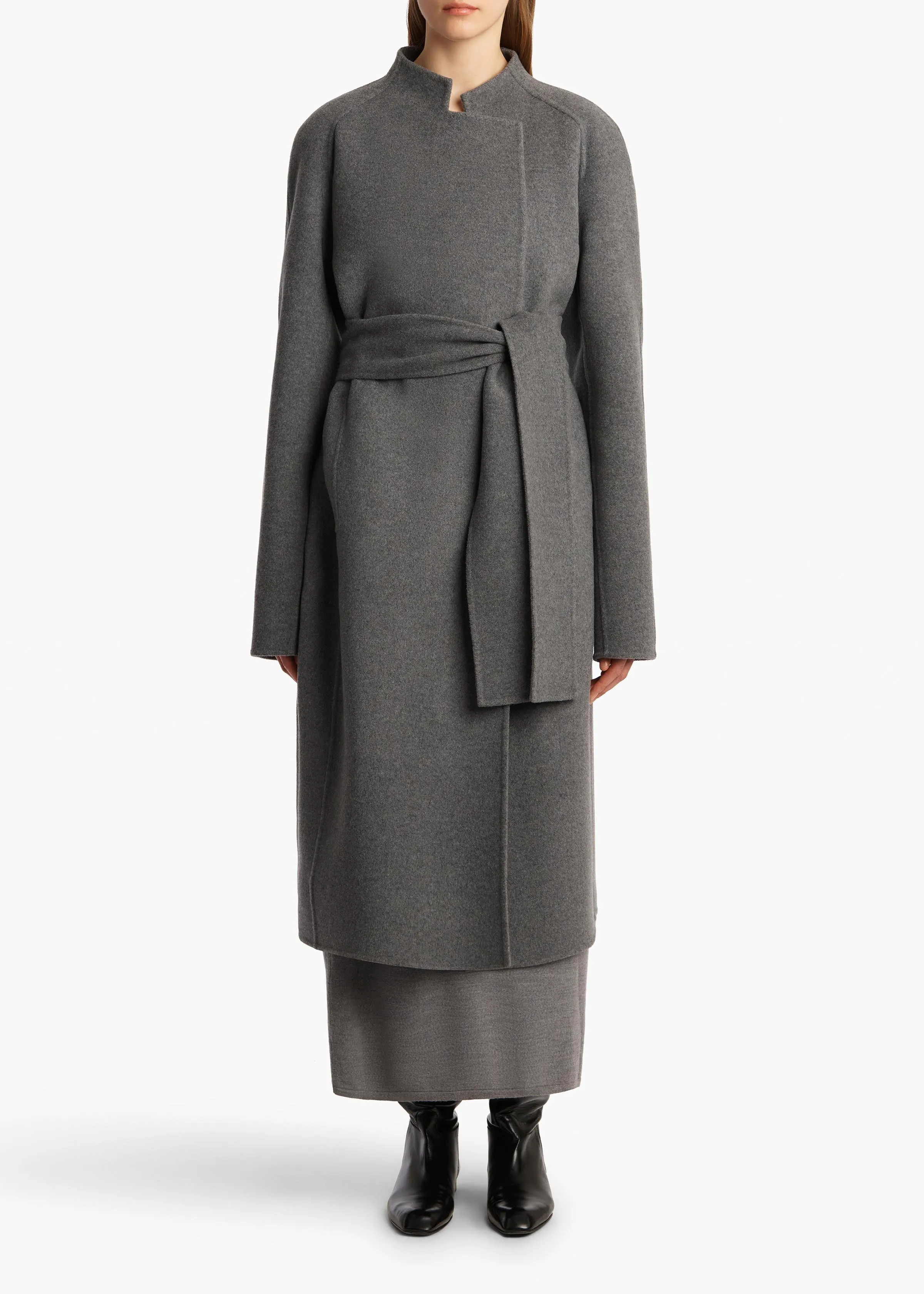 Deena Coat in Grey Melange sold by KHAITE product image thumbnail 3