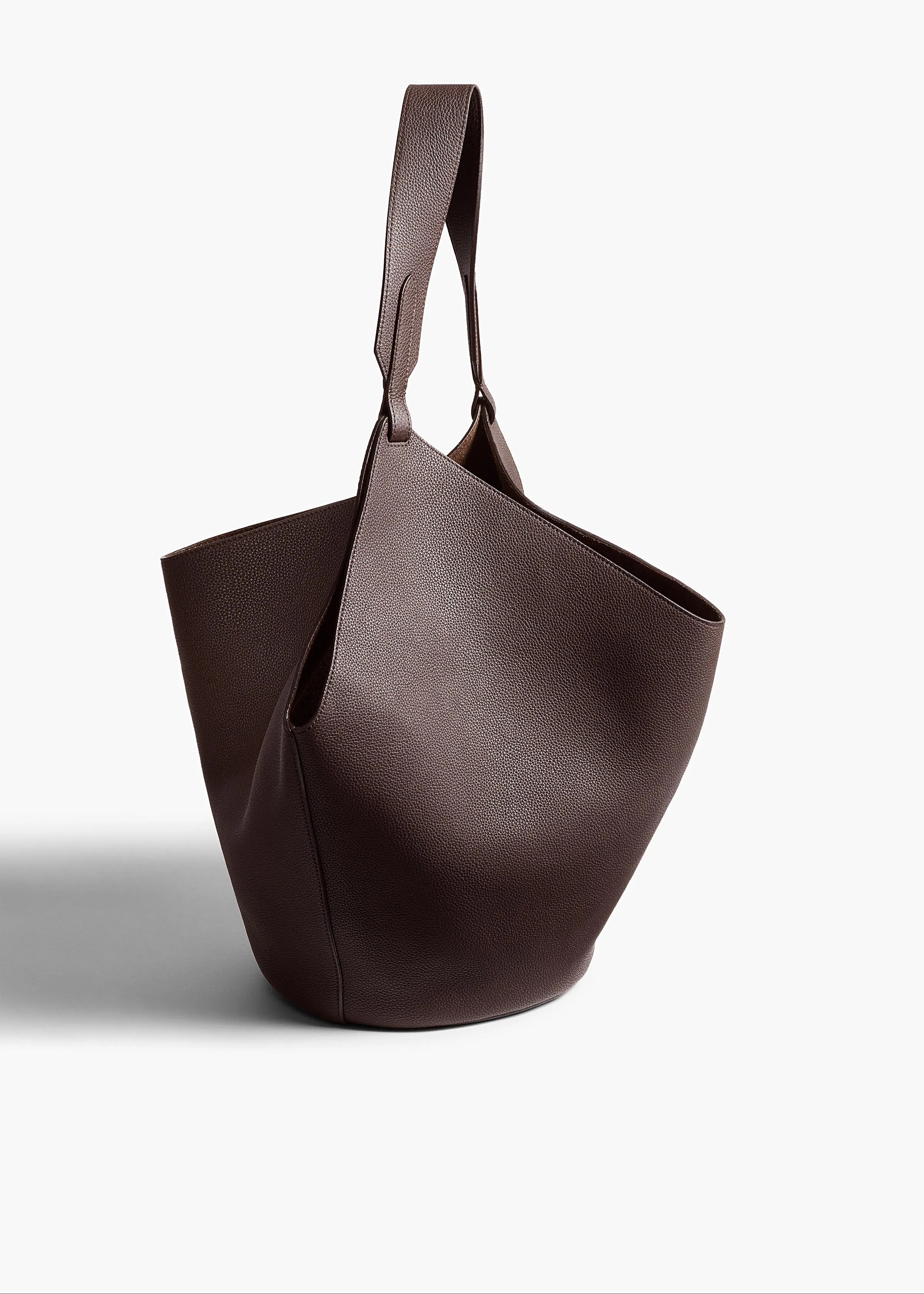 Medium Lotus Tote in Espresso Pebbled Leather sold by KHAITE product image thumbnail 2