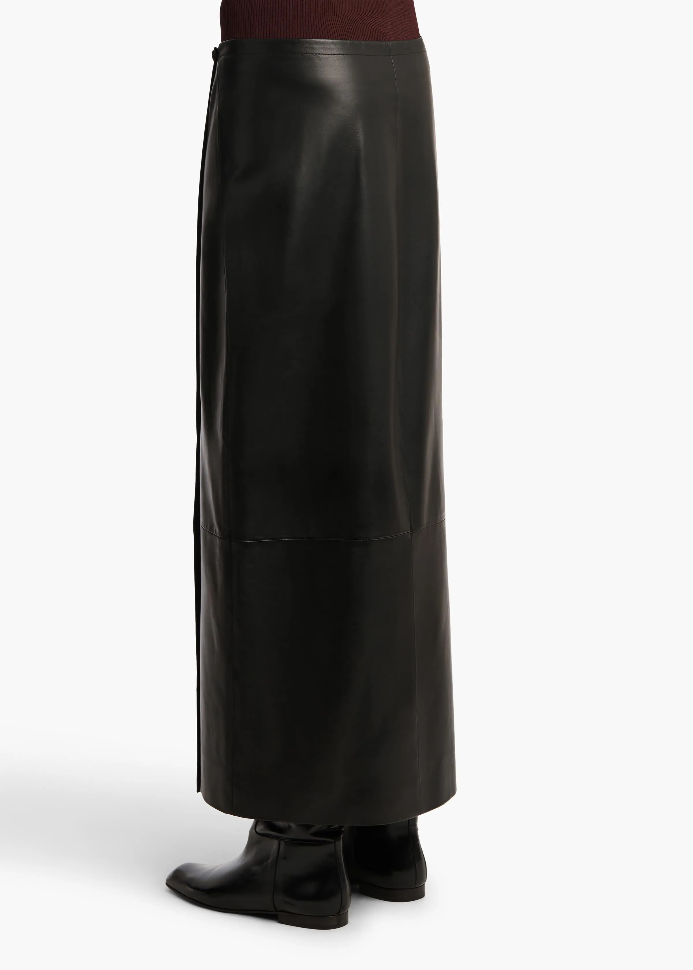 Quinn Skirt in Black Leather sold by KHAITE product image thumbnail 4